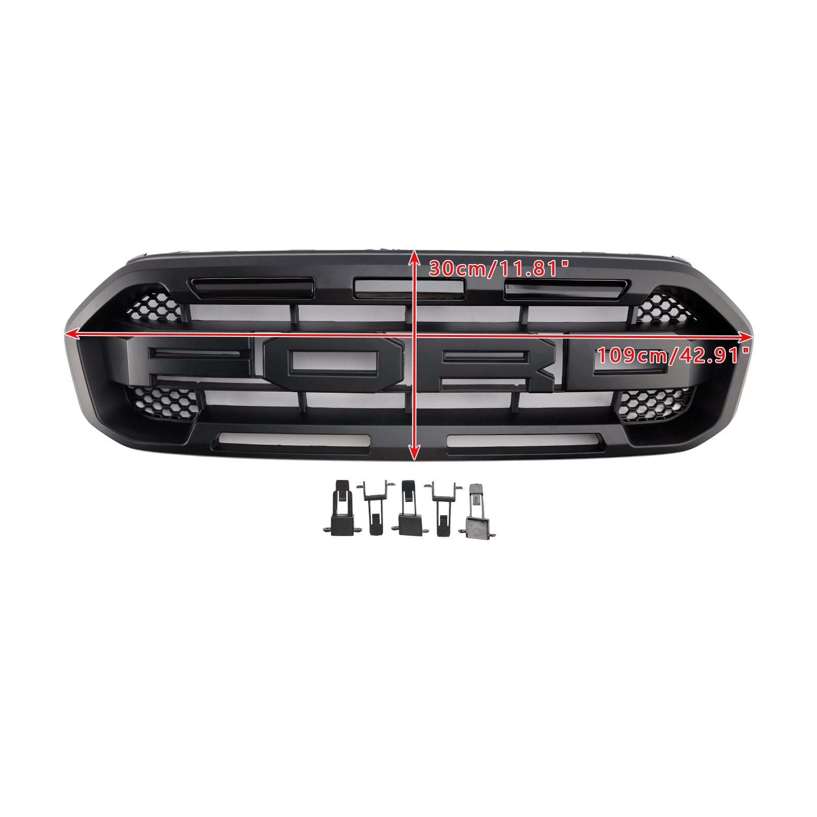 Grille de pare-chocs avant noire style Raptor pour Ford Ranger 2019-2023