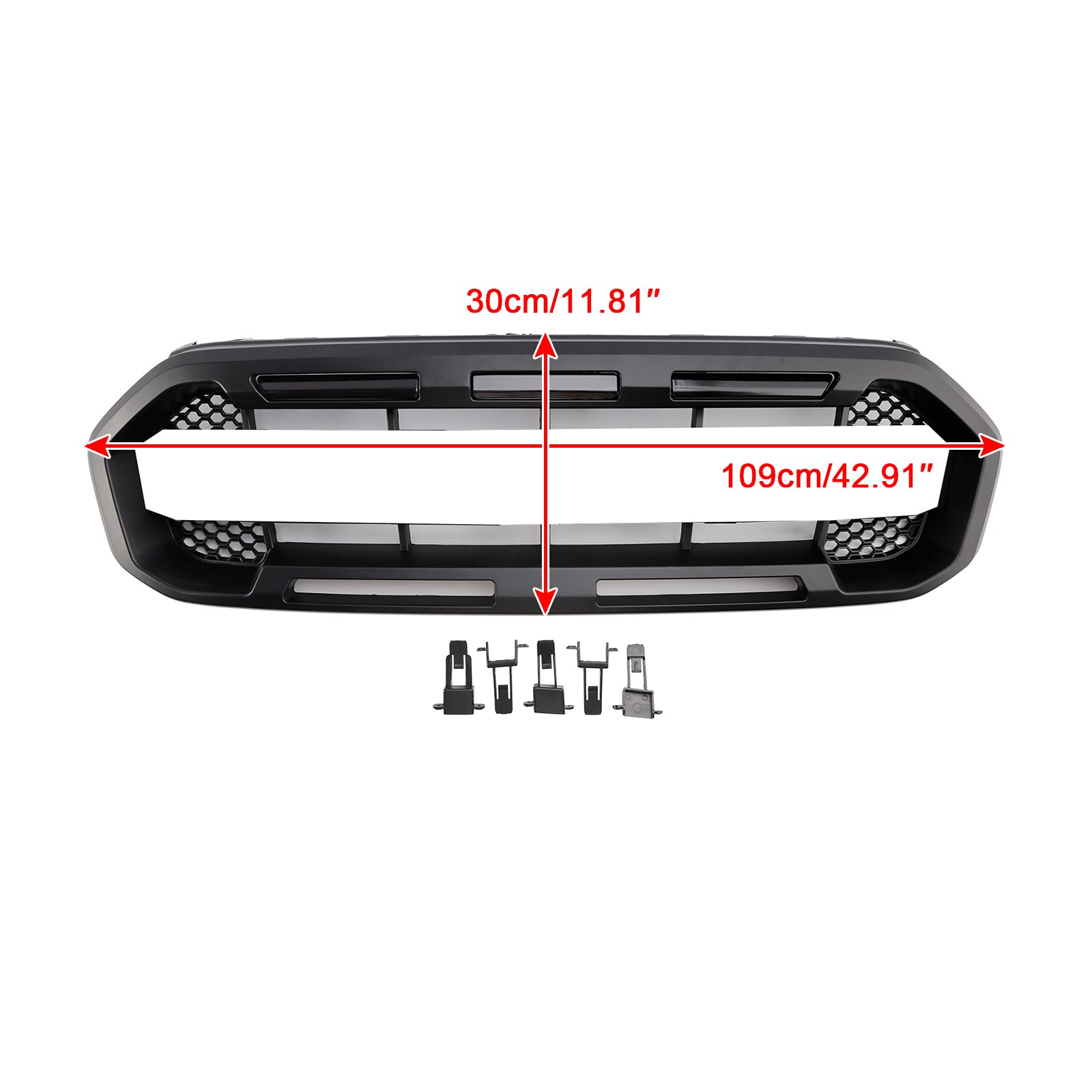 Stile Raptor della griglia del paraurti anteriore nero per Ford Ranger 2019-2023