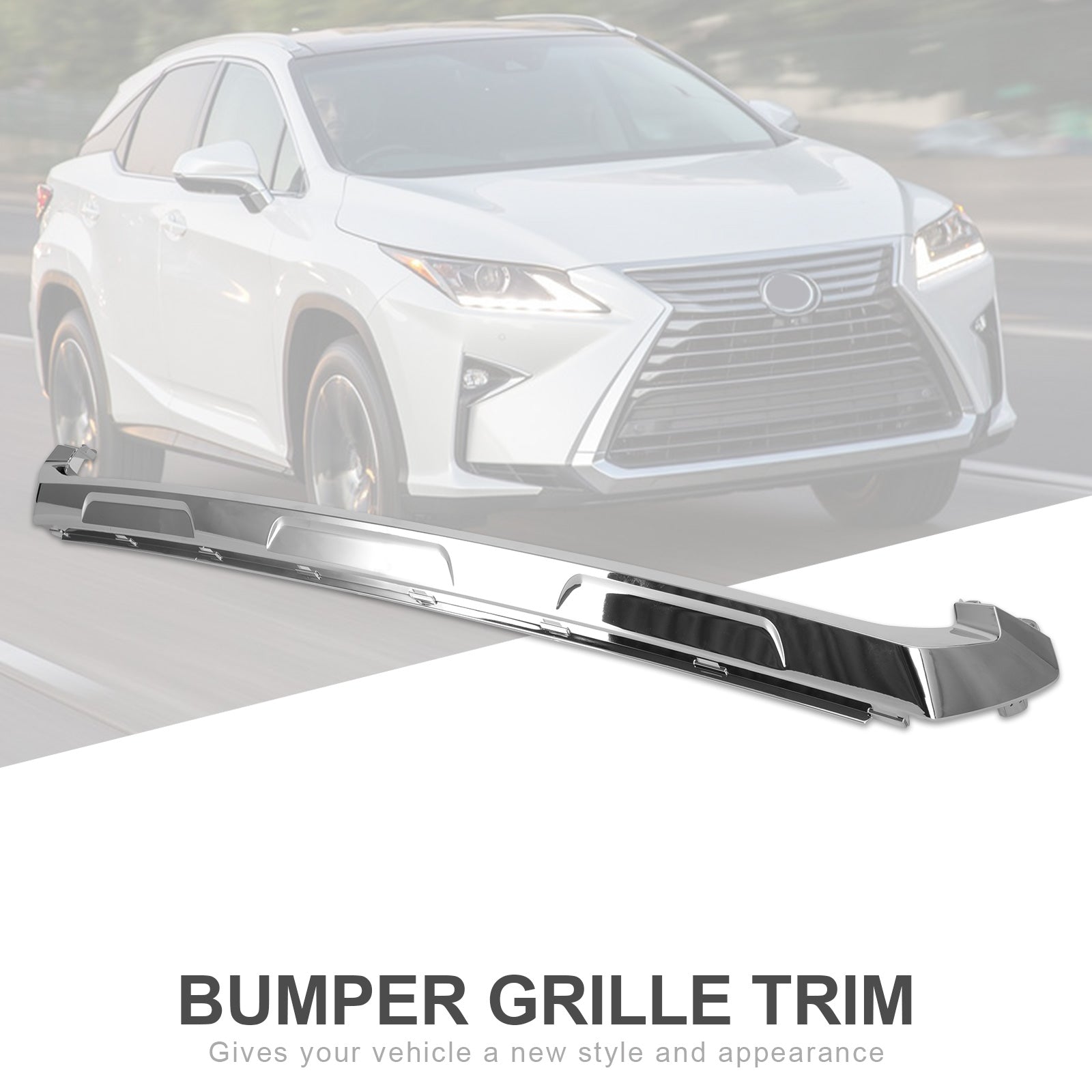 Habillage Chrome pour Grille Inférieure Pare-Choc Avant - Lexus RX350 RX450 2016-2019 Modèle de Base