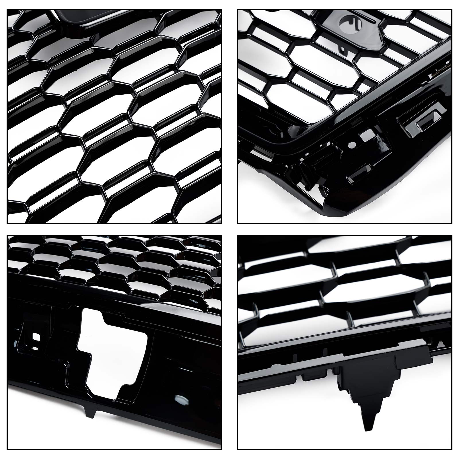 2017-2019 Audi A3 S3 8V RS3 Grille de pare-chocs avant en maille nid d'abeille Style RS3 noir non ACC