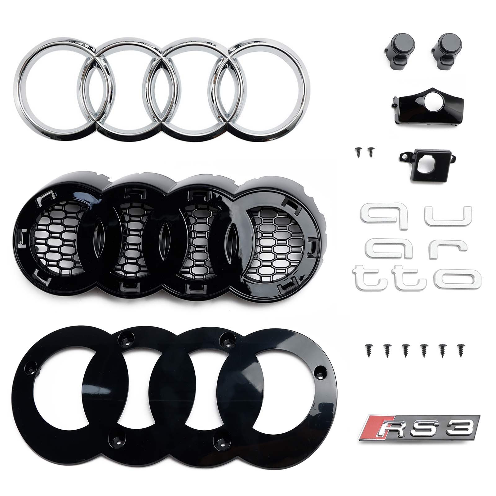 2017–2019 Audi A3 8V RS3 Style Galle v satju za črne sprednje odbijače