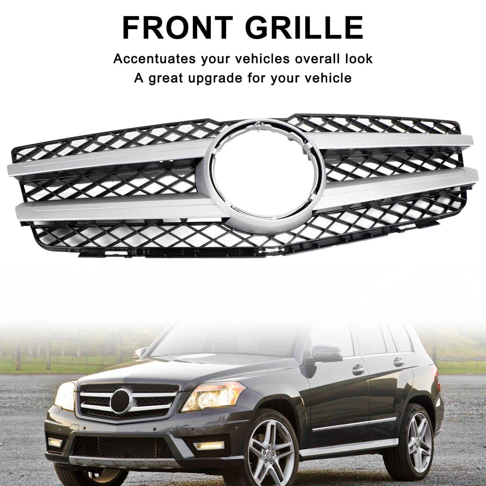 Grill per paraurti con cappuccio anteriore per Mercedes Benz GLK X204 GLK350 2008-2012