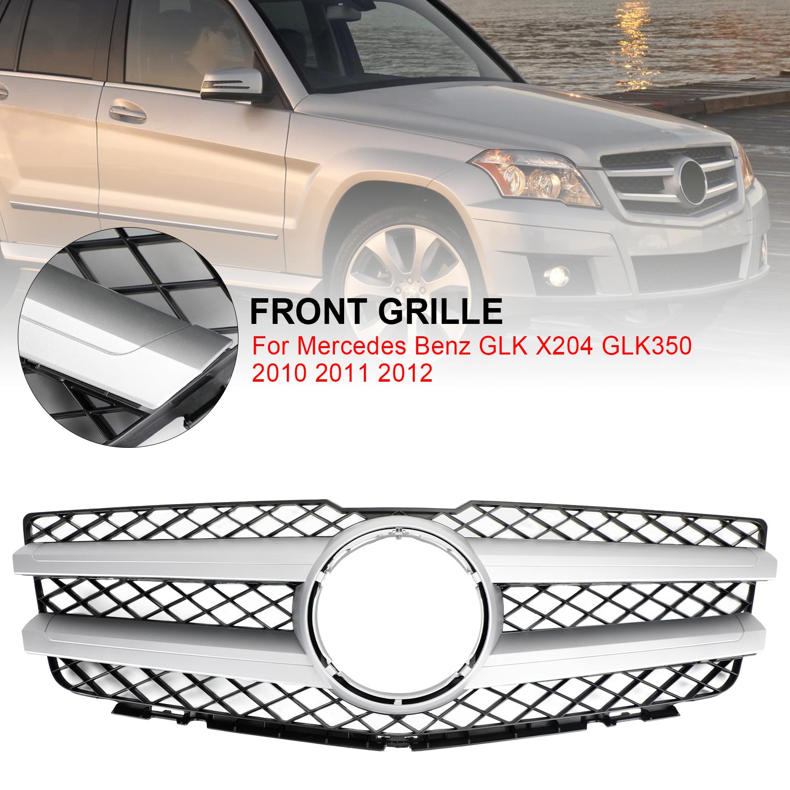 Front Hood Bumper Grill Grille Pour Mercedes Benz GLK X204 GLK350 2008-2012