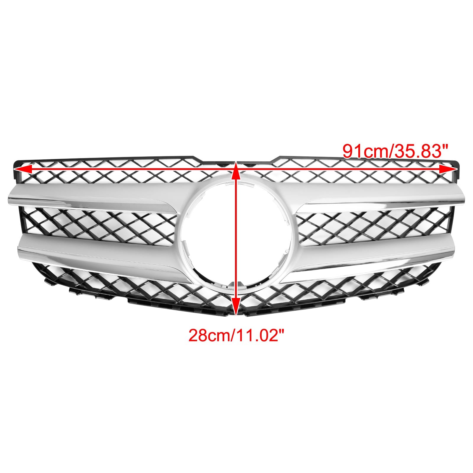 2013-2015 Ylä-kromi-etusäleikkö puskurin Mercedes-Benz Mercedes-Benz GLK 250 Bluetec 4Matt -sovellukselle Star Emblem 2048802983