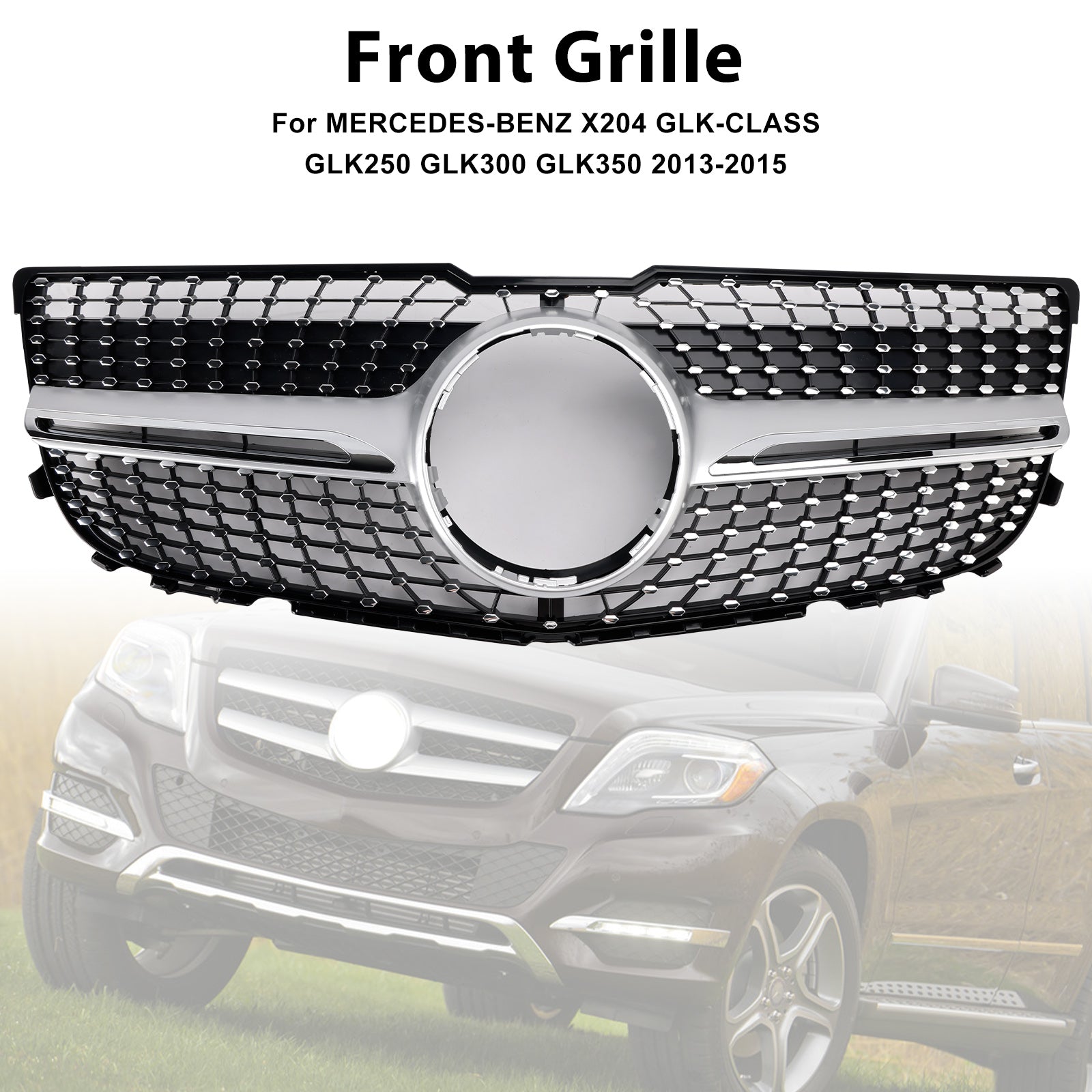 Grille de pare-chocs avant en diamant pour MERCEDES-BENZ GLK350 BASE SPORT UTILITY 4 PORTES 2013-2015