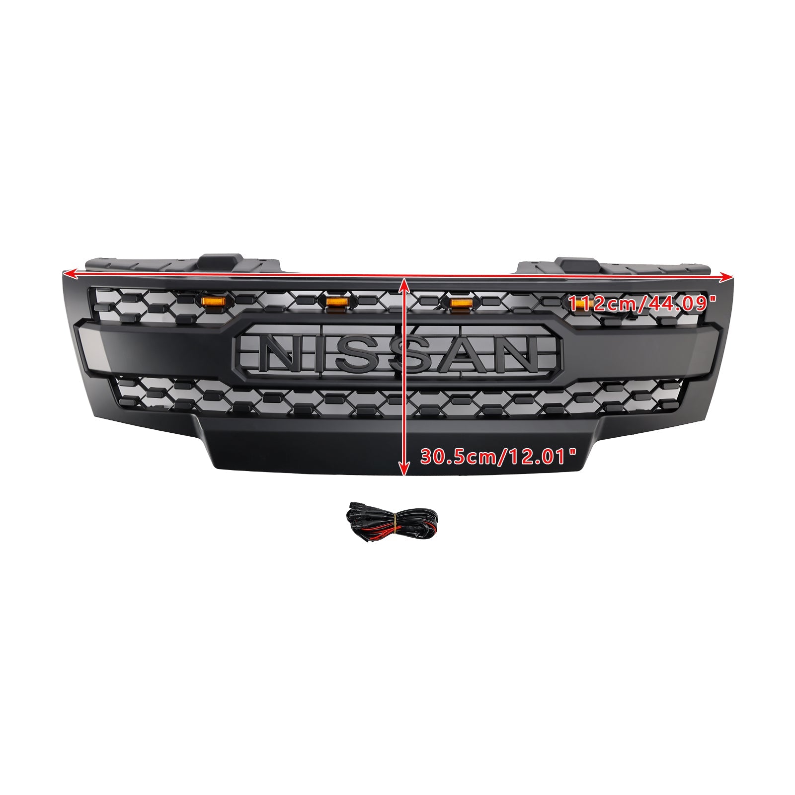 Cuadrícula de parachoques delantero negro con iluminación LED para Nissan Frontier 2009-2019