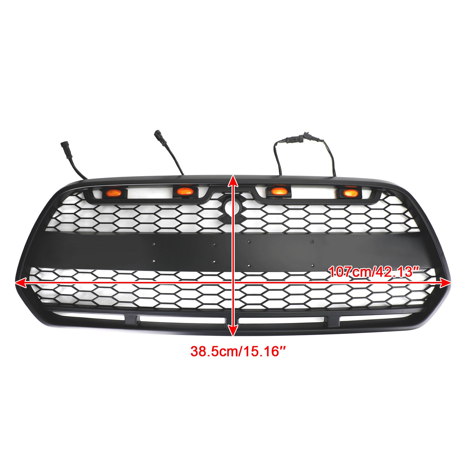 Matzwarte voorbumpergrille met LED voor Ford Transit MK8 2015-2018 Raptor