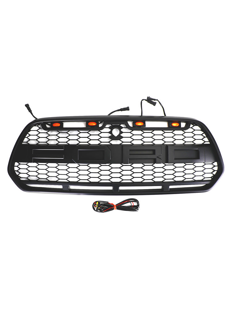 Grille de pare-chocs avant noire mate avec LED pour Ford Transit MK8 2015-2018 Raptor