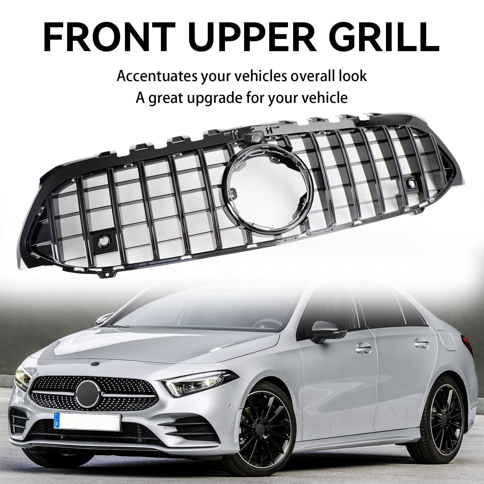 Parrilla del parachoques delantero del Mercedes Benz Clase A W177 Estilo GT 2019-2021 Negro