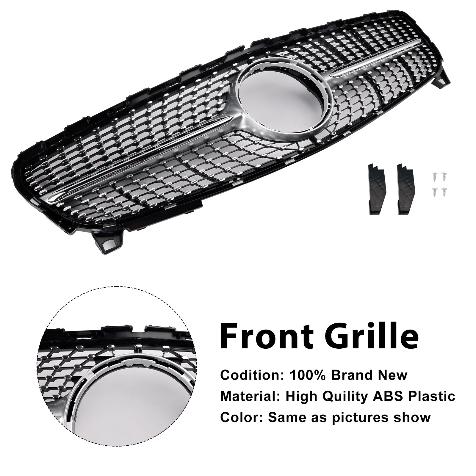 Griglia paraurti anteriore a diamante per MERCEDES BENZ CLASSE A W176 2016-2018