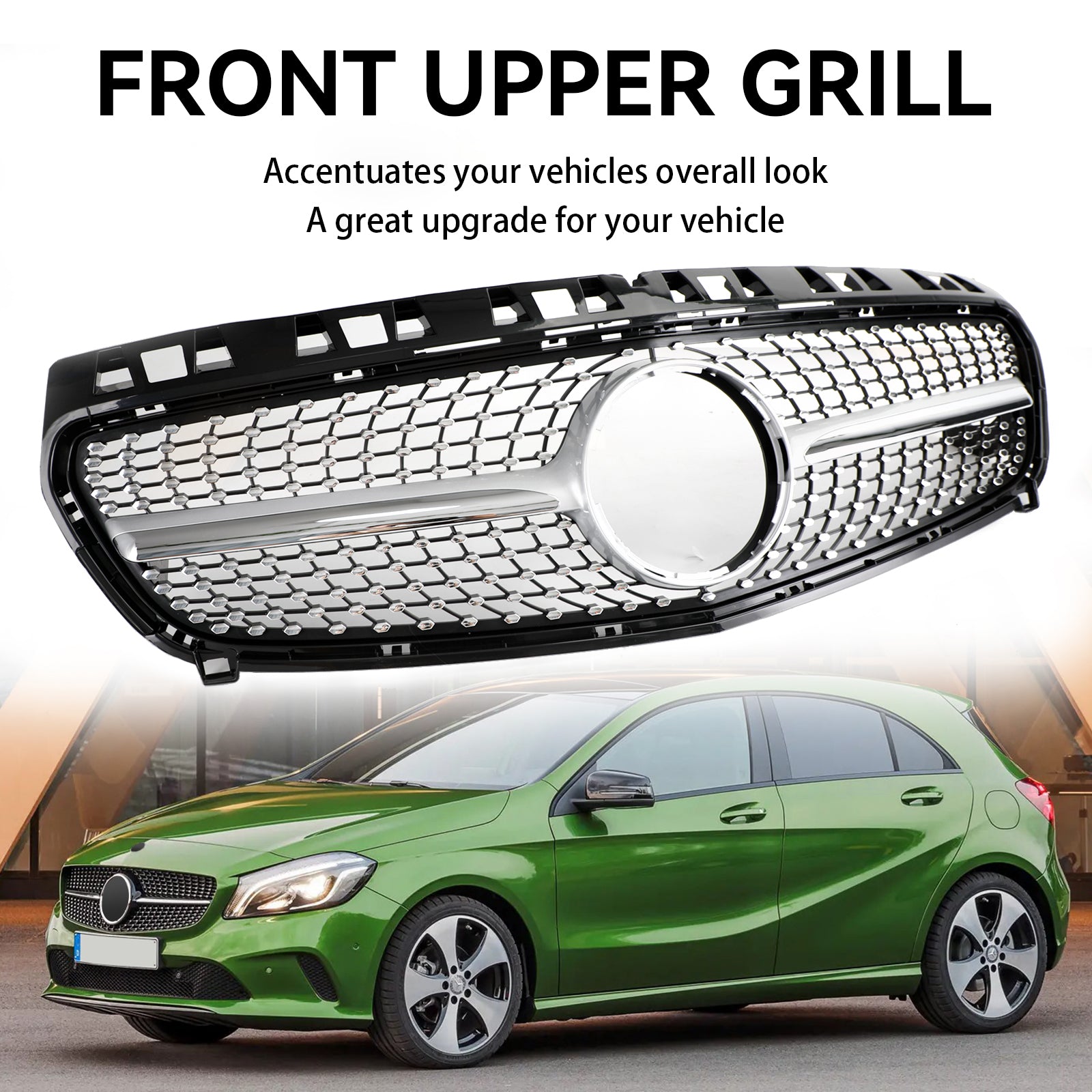 Mercedes Benz Classe A W176 Griglia paraurti anteriore nera/cromata 2013-2015