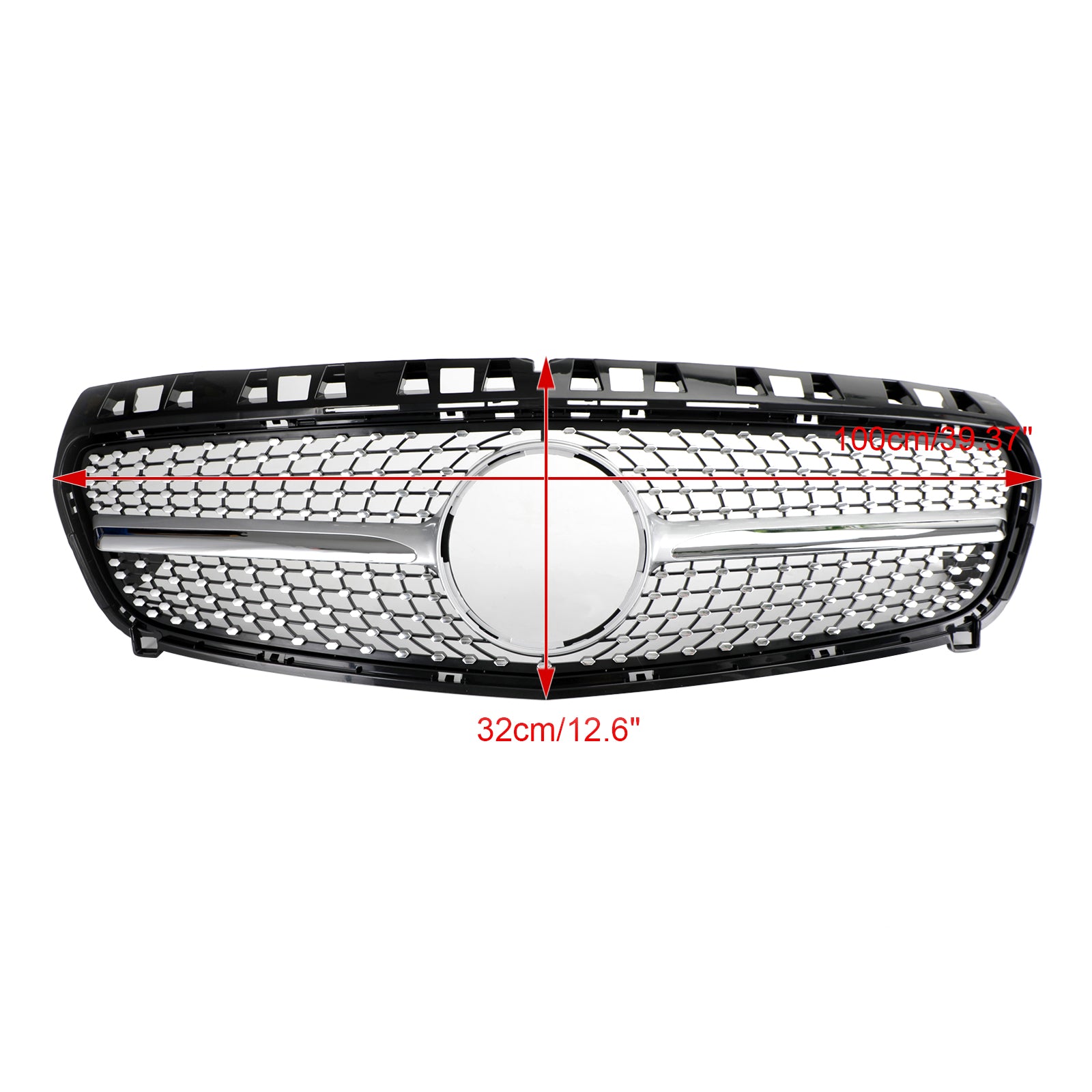 Mercedes Benz Classe A W176 2013-2015 Grille de pare-chocs avant Noir/Chrome