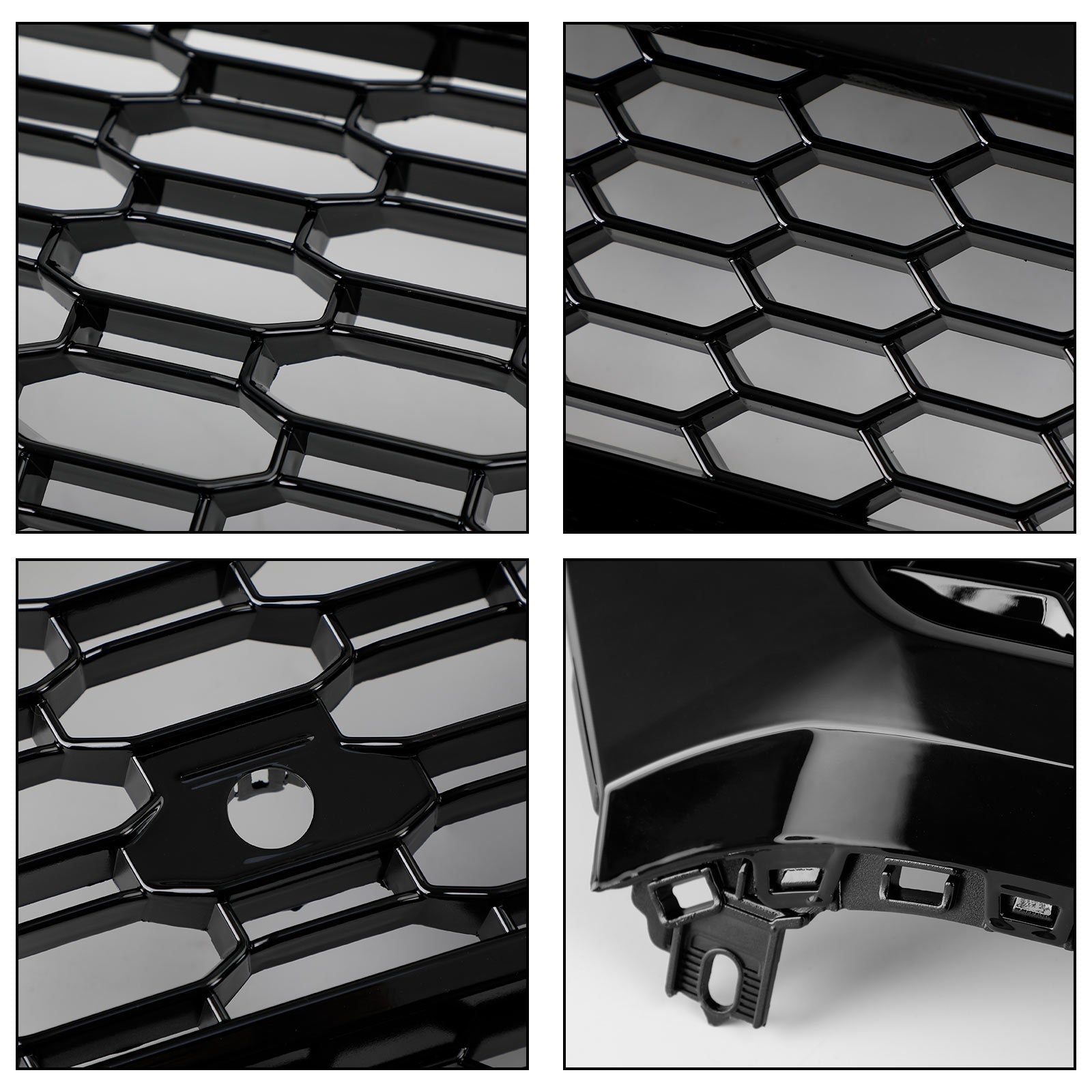 2018-2020 Audi Q5 SQ5 Calandre Avant Noire Style RSQ5 en Nid d'Abeille + Grille de Phare Anti-brouillard