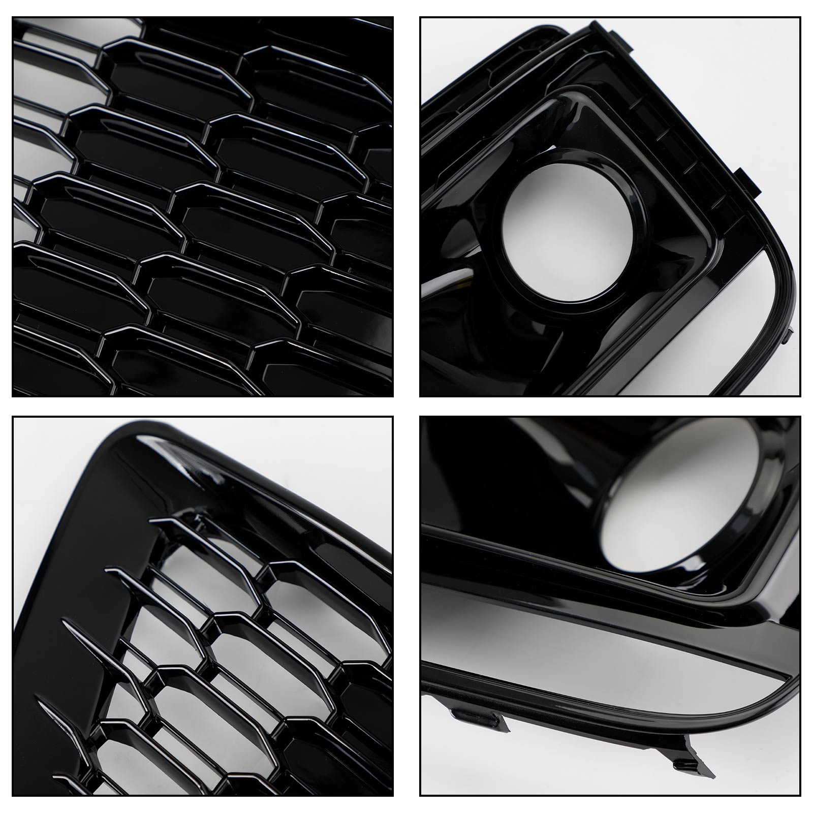 2018-2020 Audi Q5 SQ5 Calandre Avant Noire Style RSQ5 en Nid d'Abeille + Grille de Phare Anti-brouillard