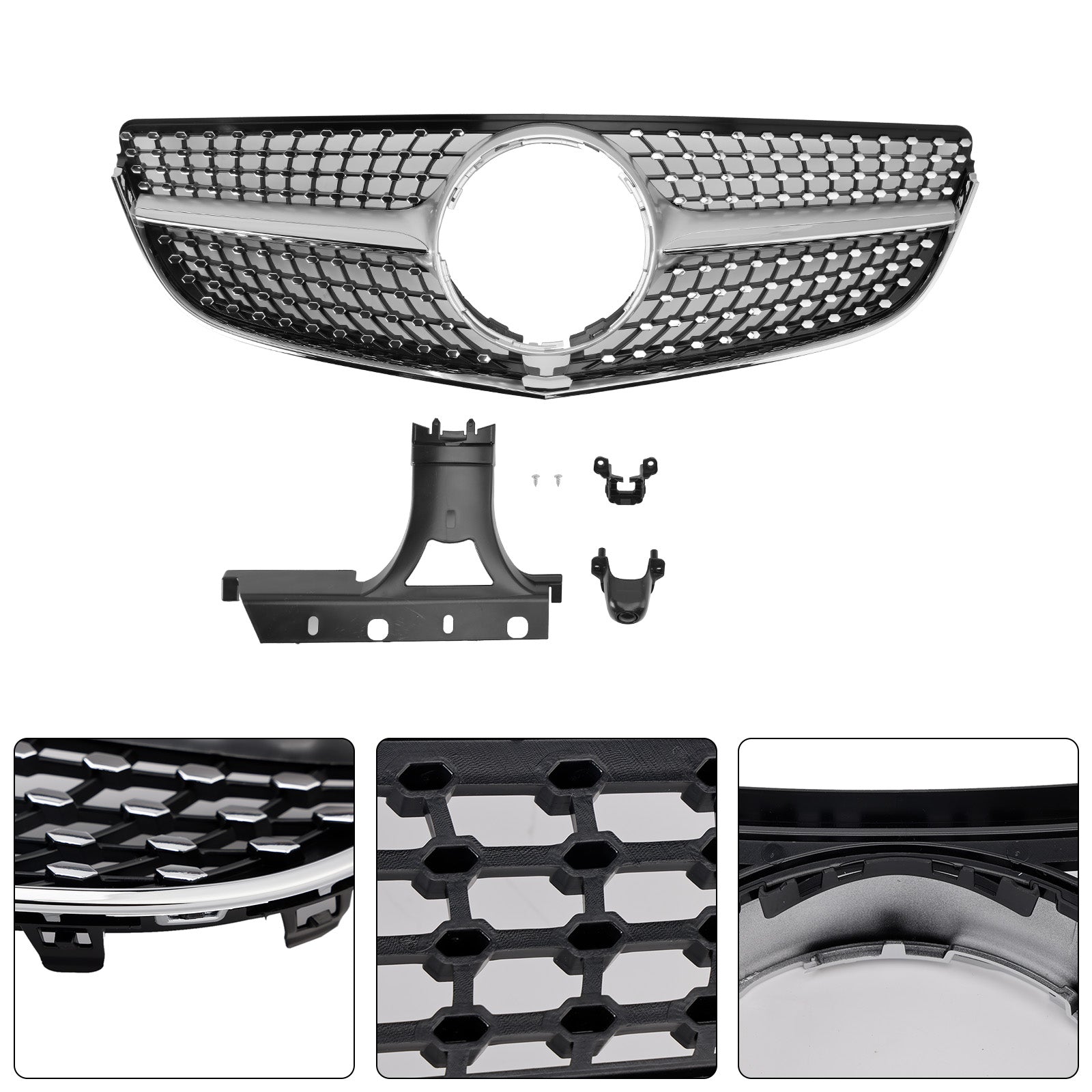 Parrilla delantera con corte de diamante para Mercedes Clase E W207 Coupé 2014-2017