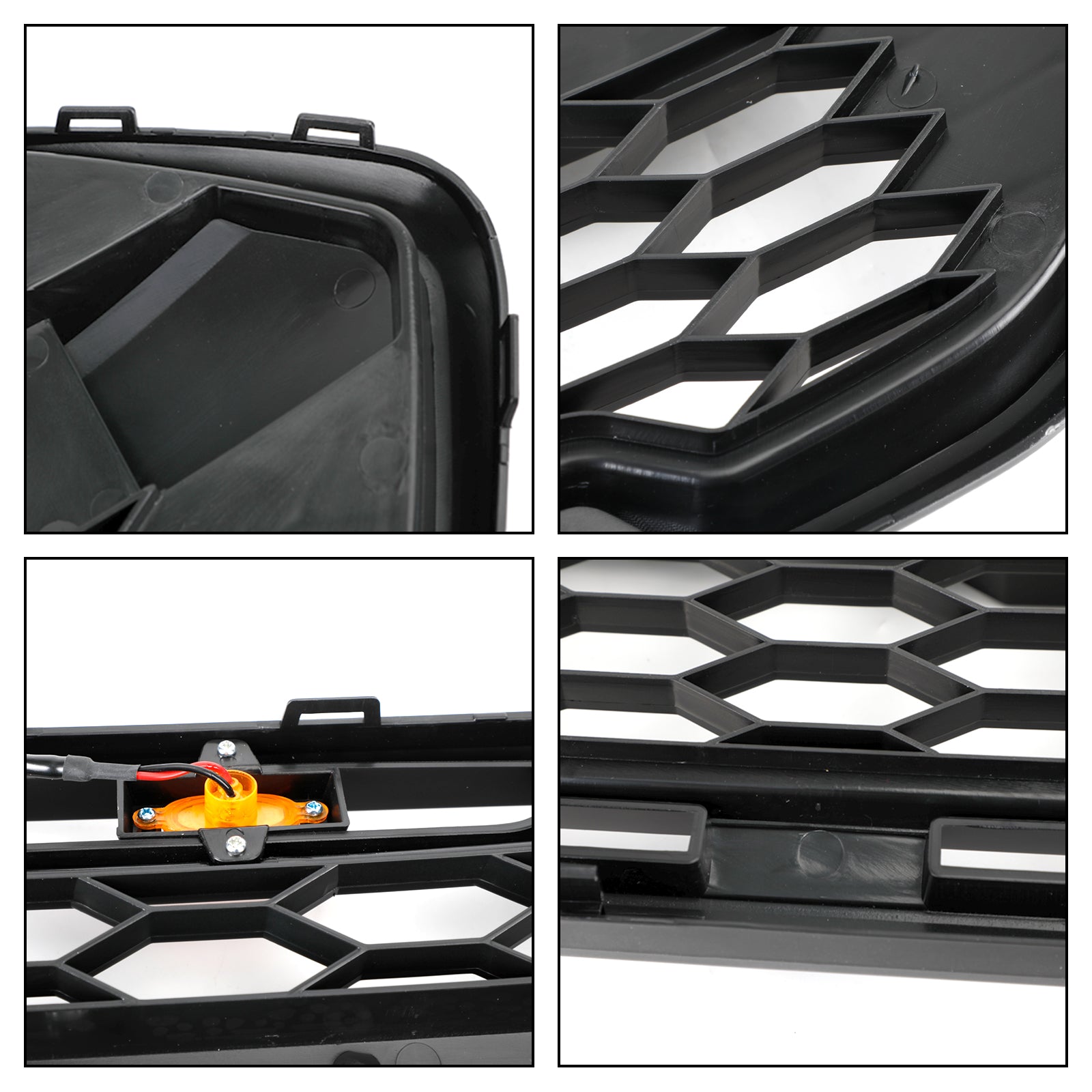 Matzwarte voorbumpergrille voor Ford Transit Custom Trail 2018-2023 met 3LED