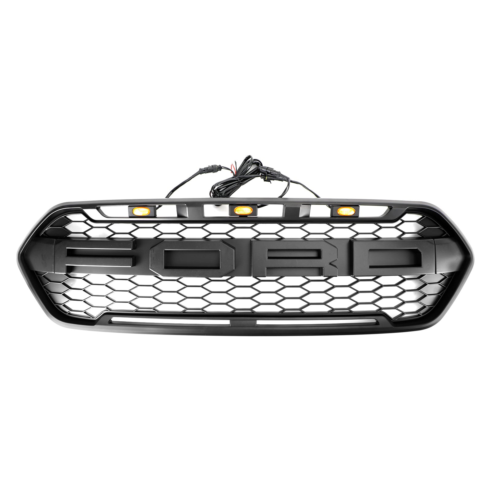 Grille pour Ford Transit Custom Trail 2018-2023 W/ 3LED 2467234 Noir mat