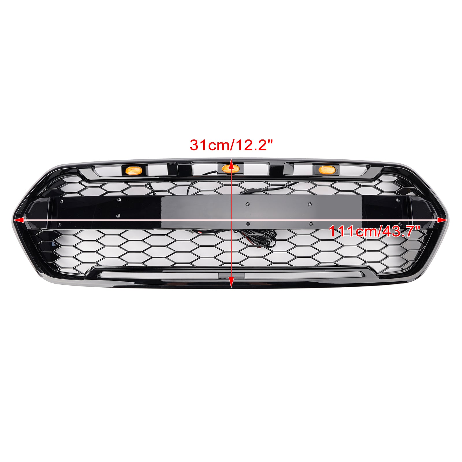 Ford Transit Custom Trail 2018-2023 avec calandre avant à 3 LED noir brillant
