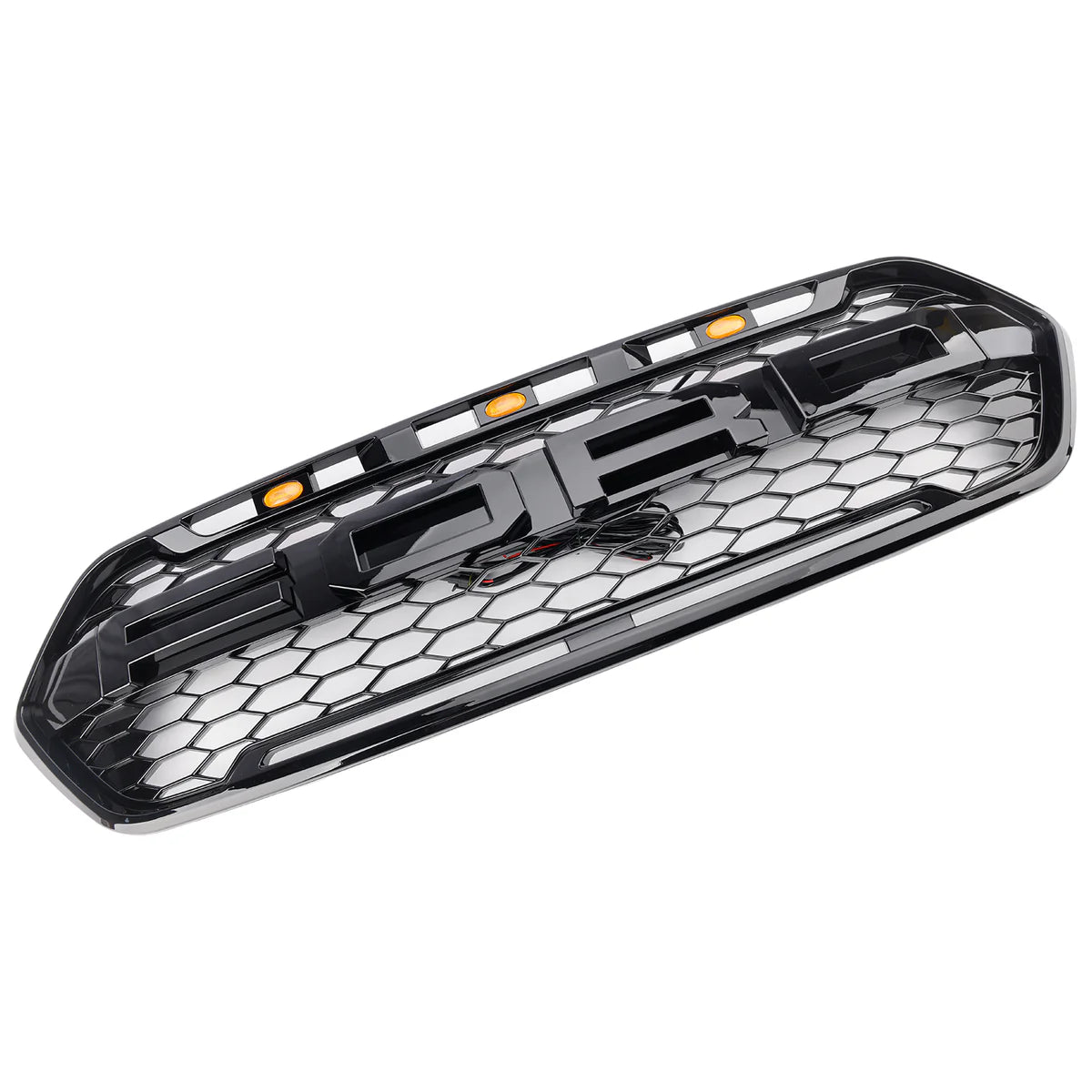 Grilla de parachoques delantero negro brillante para Ford Transit Custom Trail 2018-2023 con 3LED