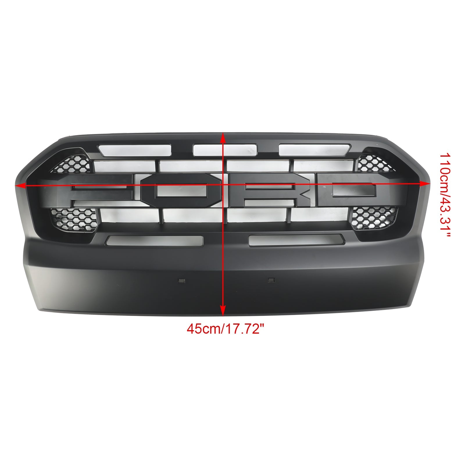 Sostituzione della griglia anteriore per Ford Ranger T7 Wildtrak 2015-2019 in stile Raptor, Matt Black Grid