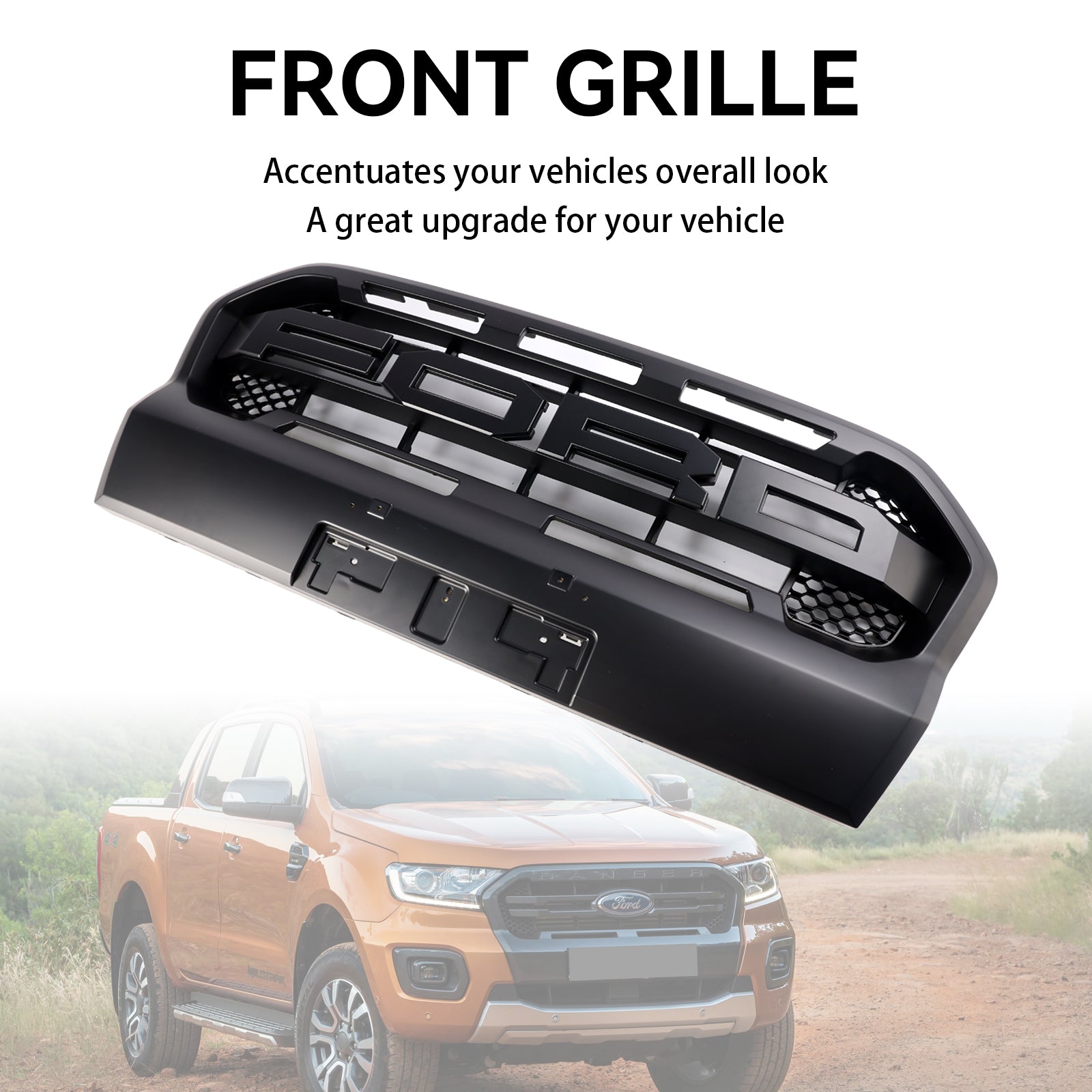 Grille de Bumper przed Mat Ranger Raptor Raptor Mat dla Ford Ranger T8 2019-2023