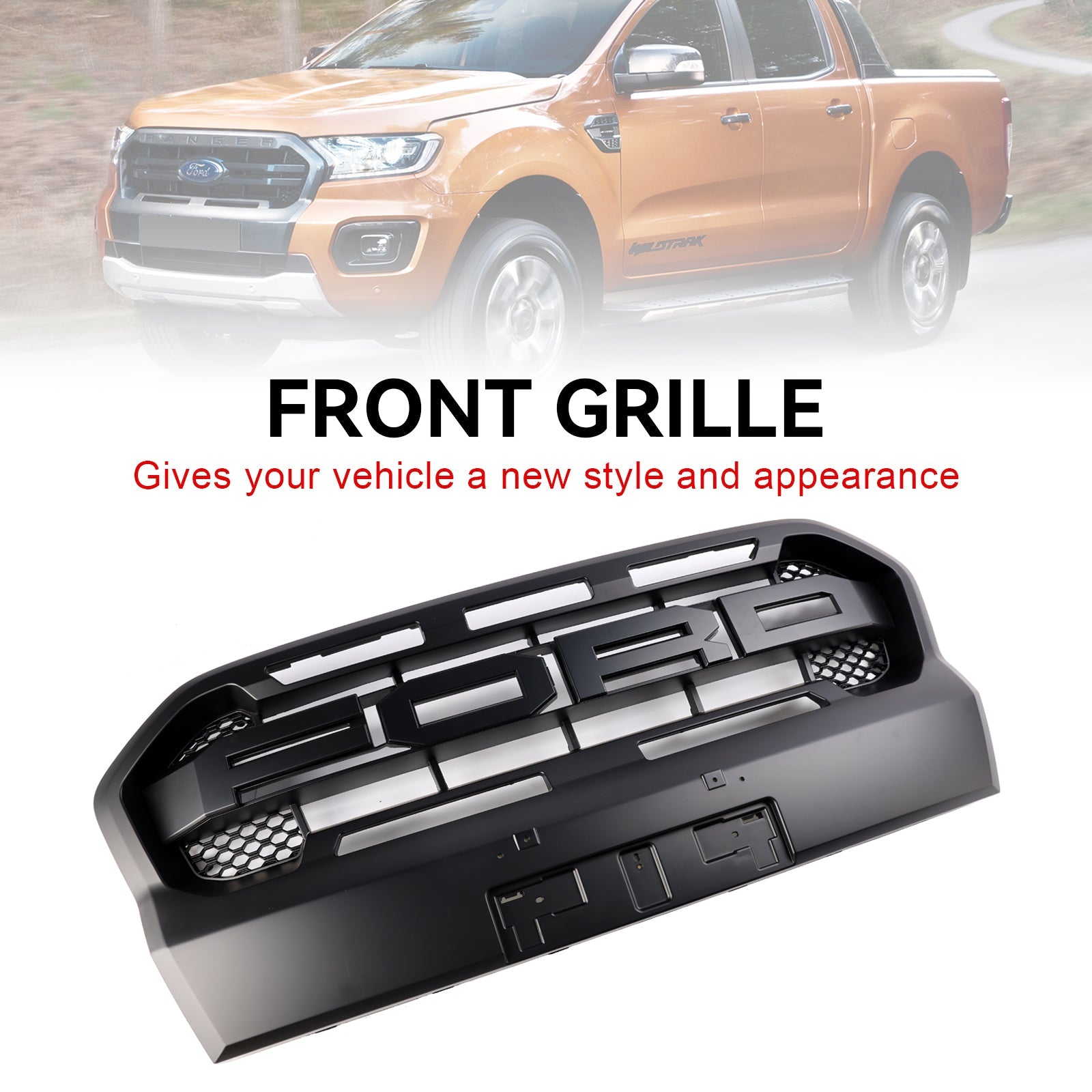 Grille de Bumper przed Mat Ranger Raptor Raptor Mat dla Ford Ranger T8 2019-2023