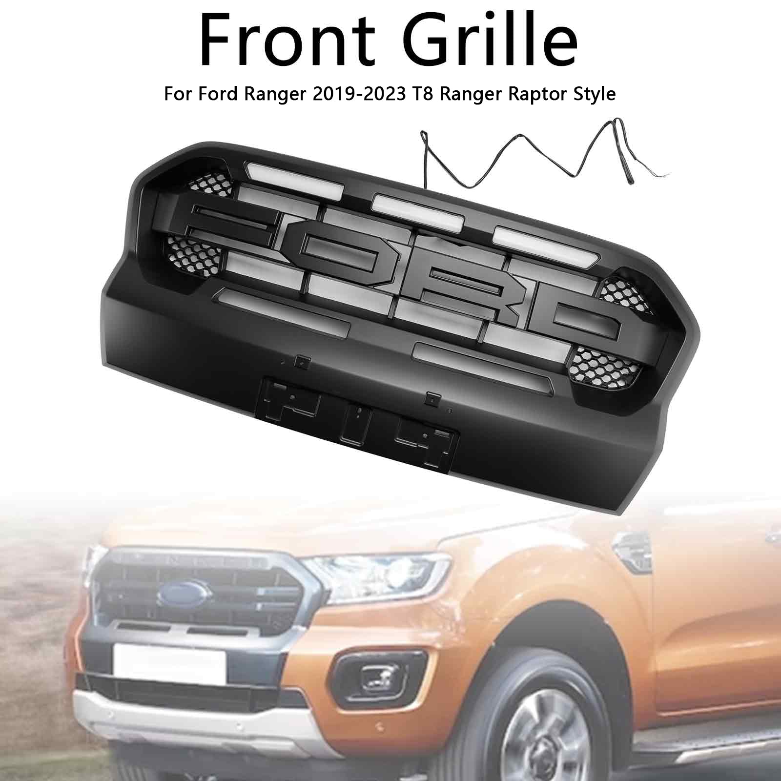 Grid de protección antes de Ranger T8 2019 2023 Design Raptor con LED