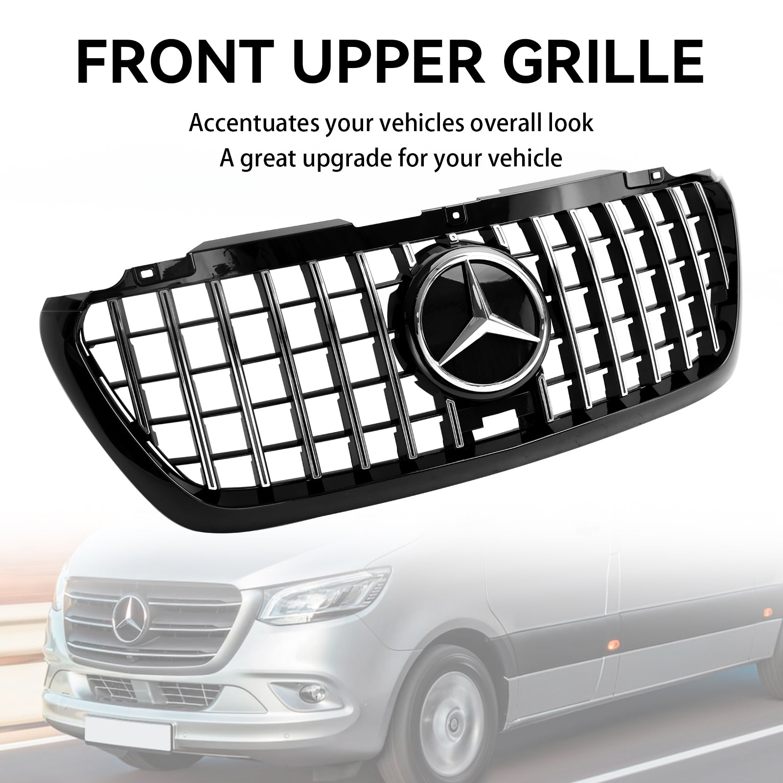 Grille de pare-chocs avant compatible avec Mercedes Sprinter W907 W910 2018-2023