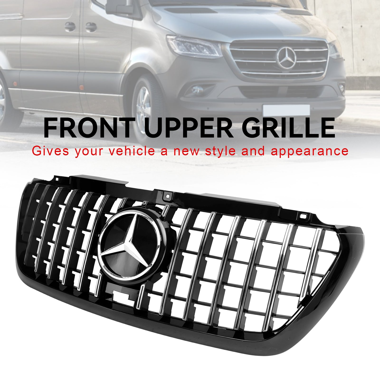 Grille de pare-chocs avant compatible avec Mercedes Sprinter W907 W910 2018-2023