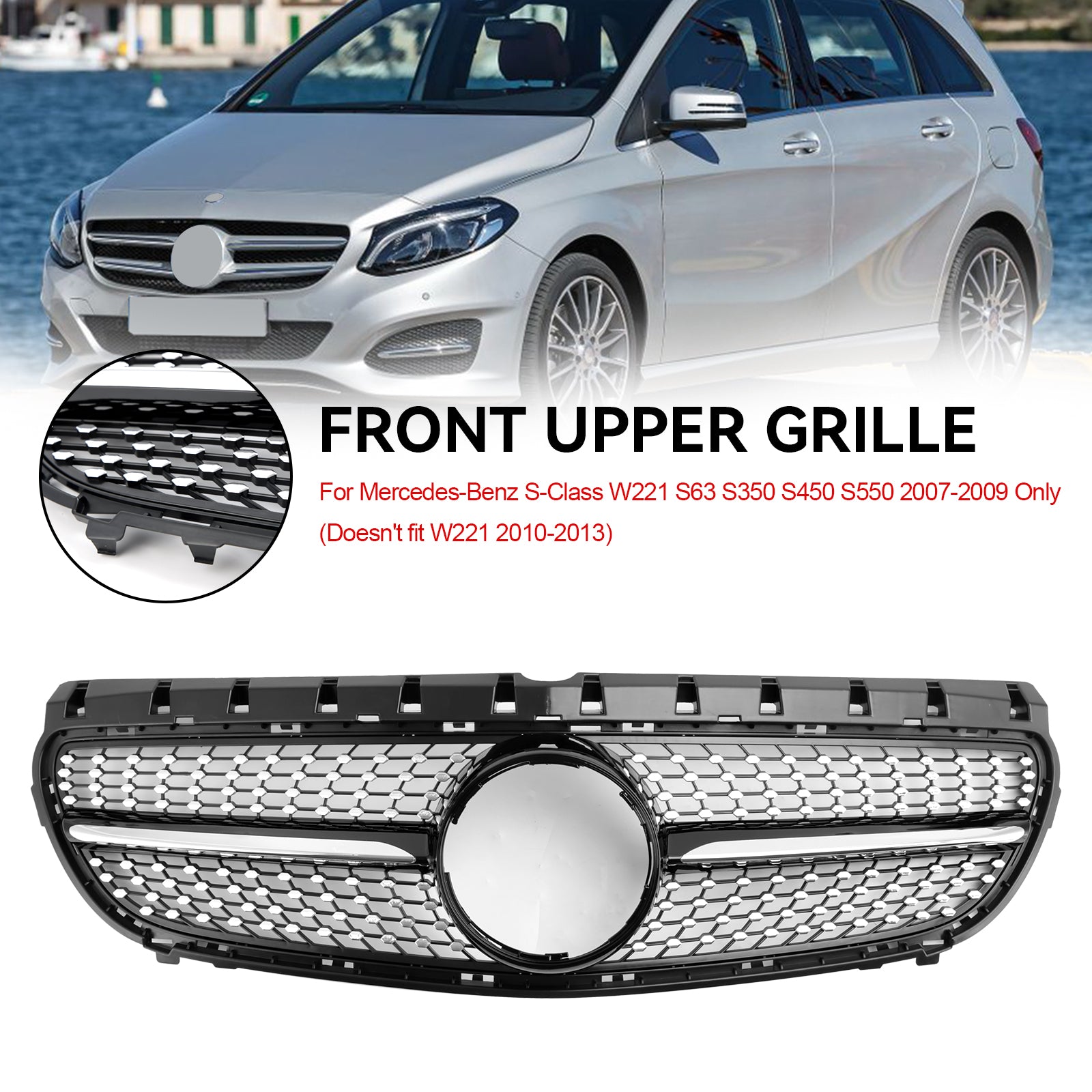 Grille de calandre de pare-chocs avant de lifting de Mercedes Benz Classe B W246 2015-2018