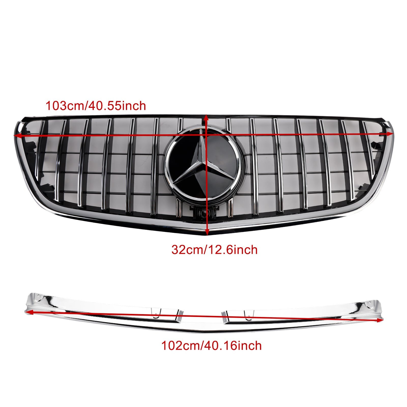 Chromowany przedni grill zderzaka GT Style do Mercedesa Benz Vito W447 2014-2023