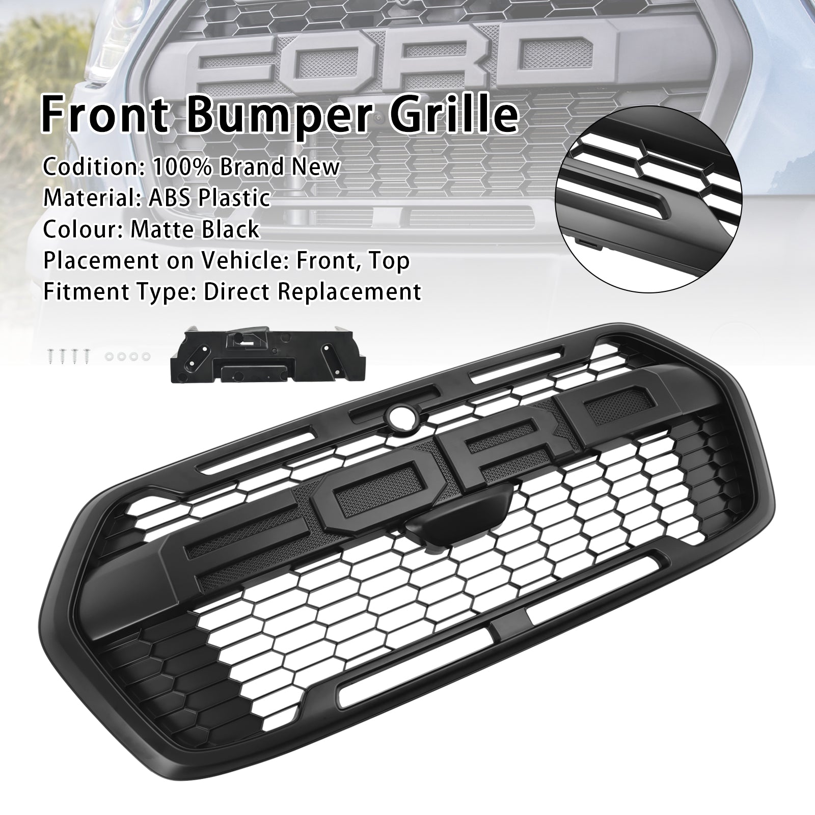 Raptor Stijl Voorbumper Grille Grill 2467809 Voor Ford Transit MK8 Trail 2019+