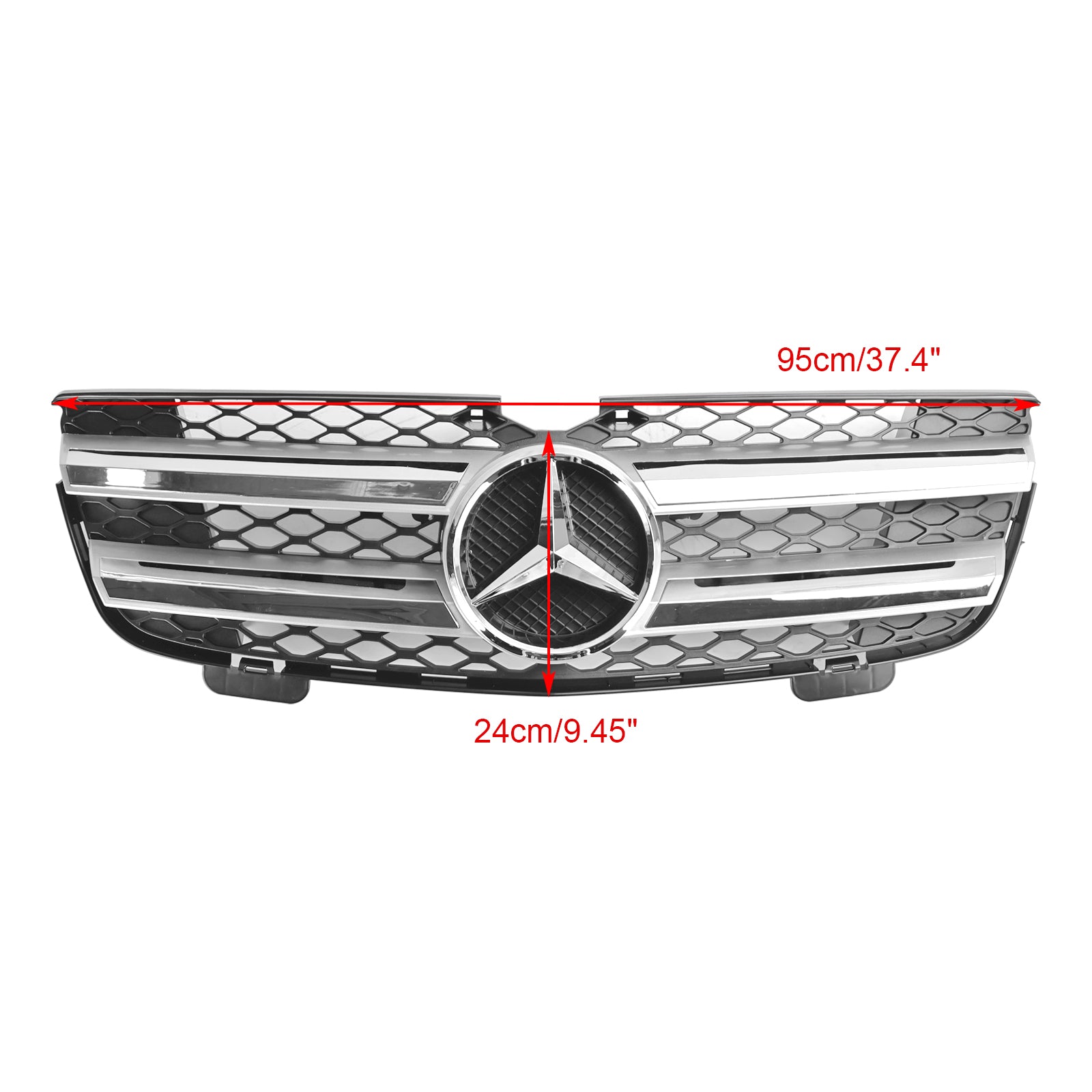 Voorbumperrooster voor Mercedes Benz GL-Klasse X164 GL450 2007-2012, chroom