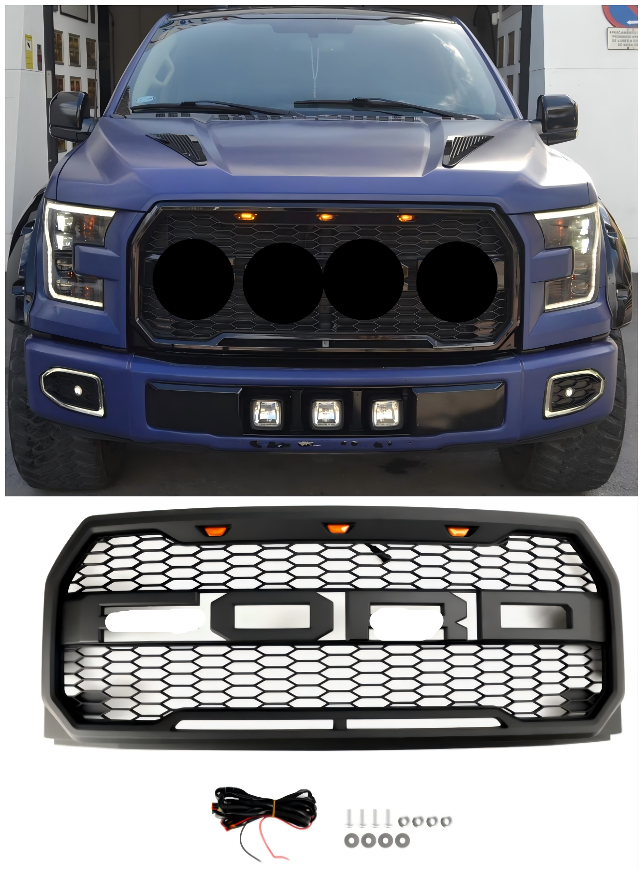 Grid de parachoques antes de reemplazo LED para Ford F150 Raptor Style 2015-2017