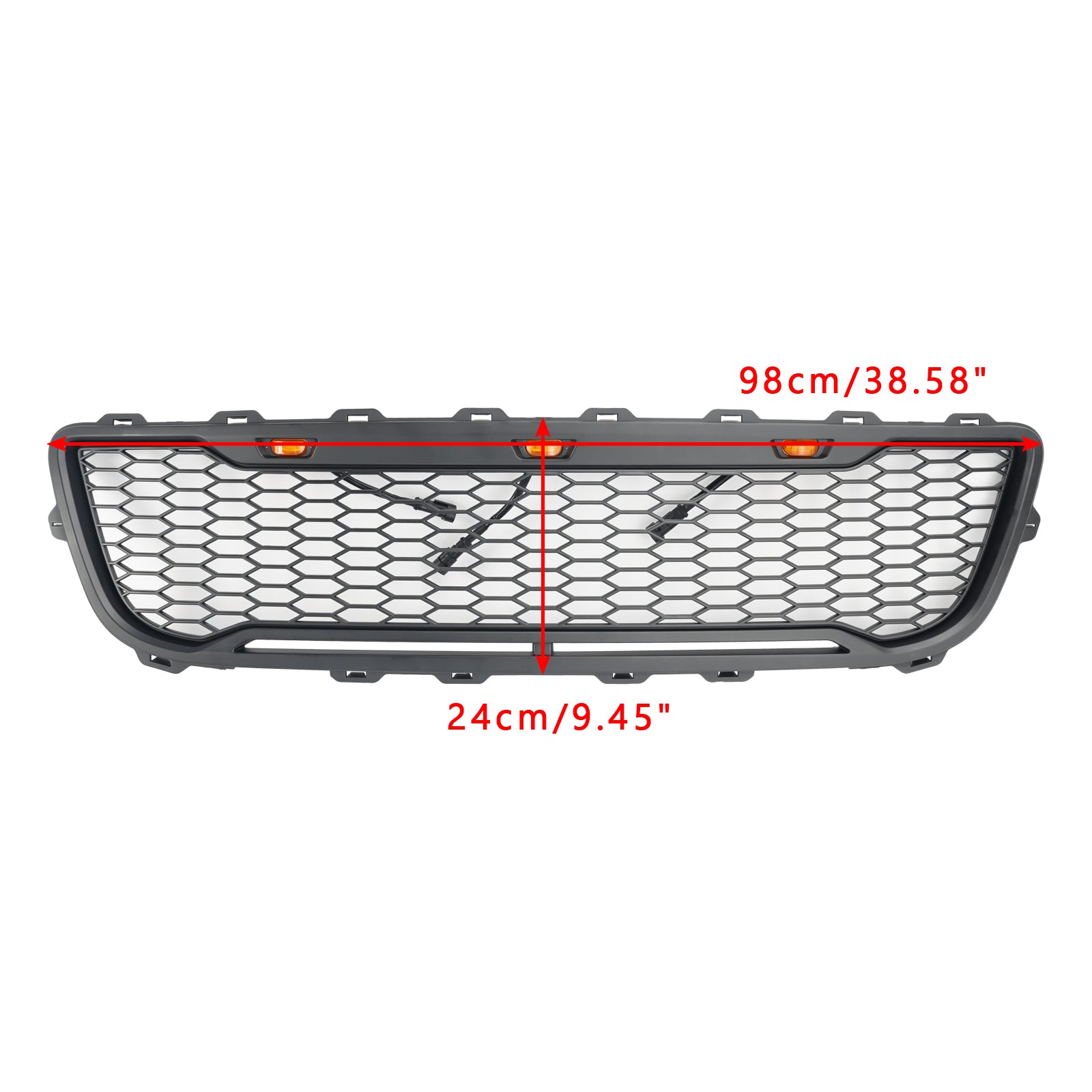 Przednia siatka zderzaka w Matt Black Honeycomb Raptor dla Forda F150 1999-2003 z LED