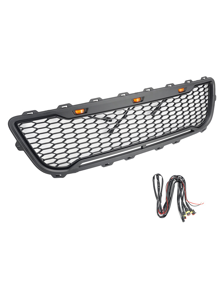 Przednia siatka zderzaka w Matt Black Honeycomb Raptor dla Forda F150 1999-2003 z LED