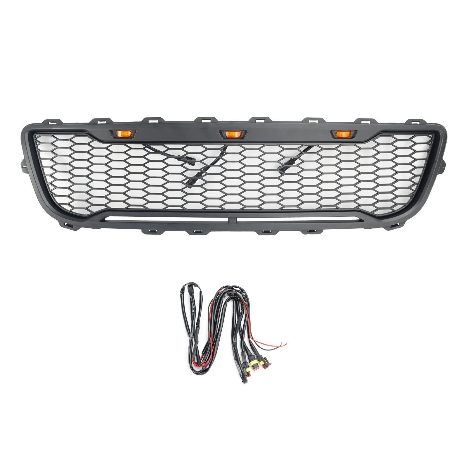 Przednia siatka zderzaka w Matt Black Honeycomb Raptor dla Forda F150 1999-2003 z LED