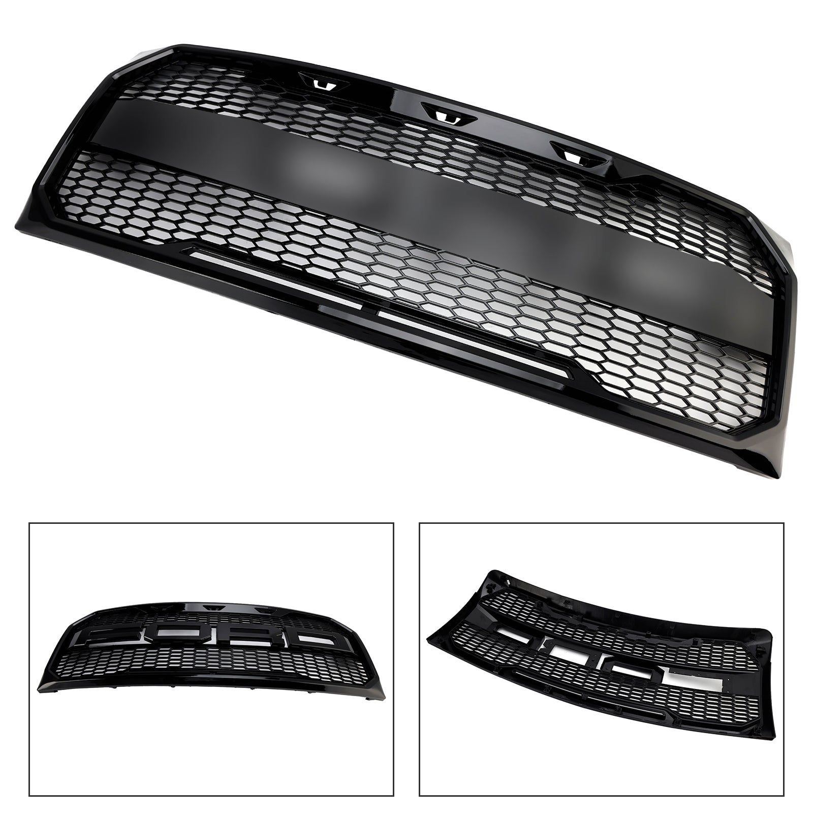 Calandre de pare-chocs avant style Raptor noir brillant compatible avec Ford F150 2009-2014