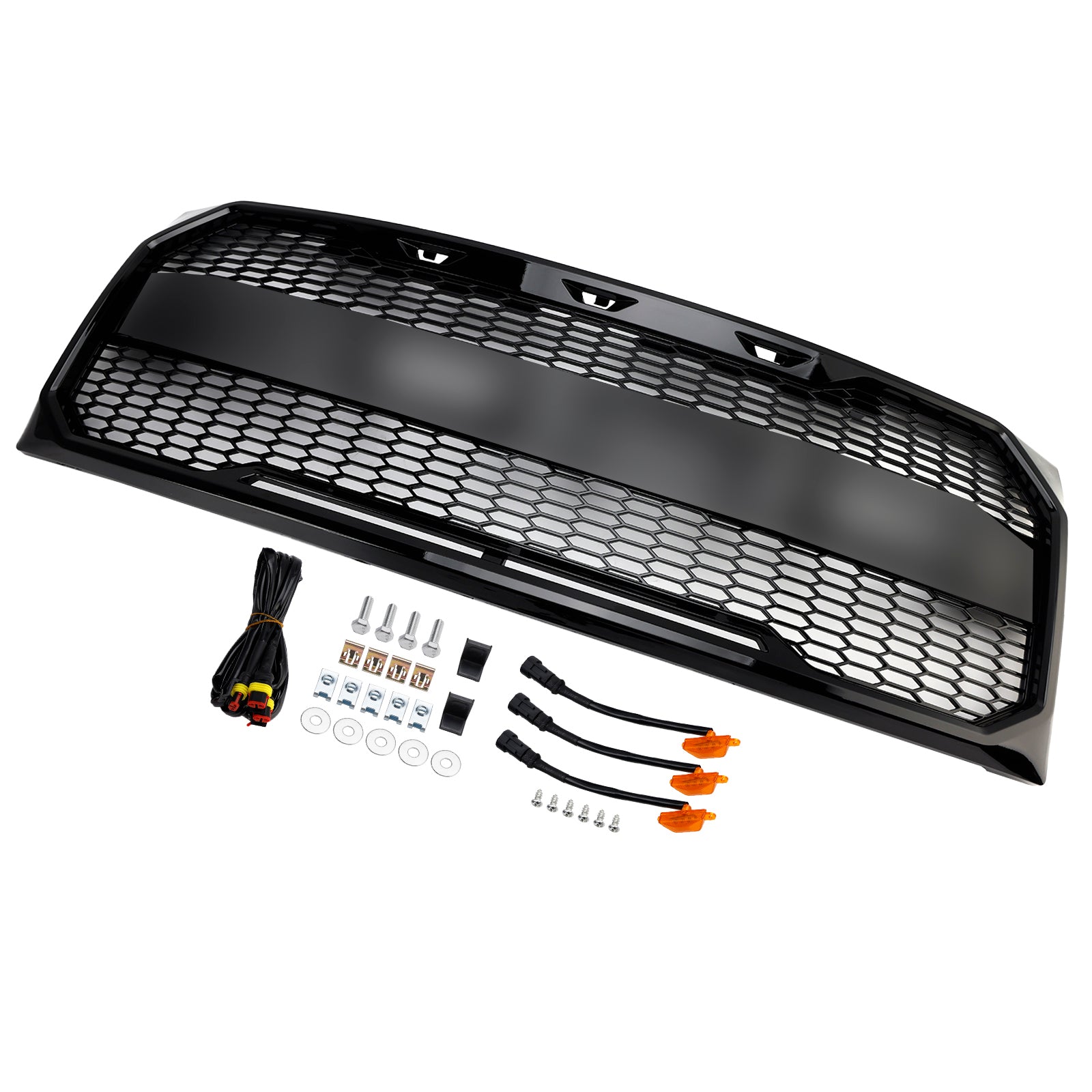 Calandre de pare-chocs avant style Raptor noir brillant compatible avec Ford F150 2009-2014