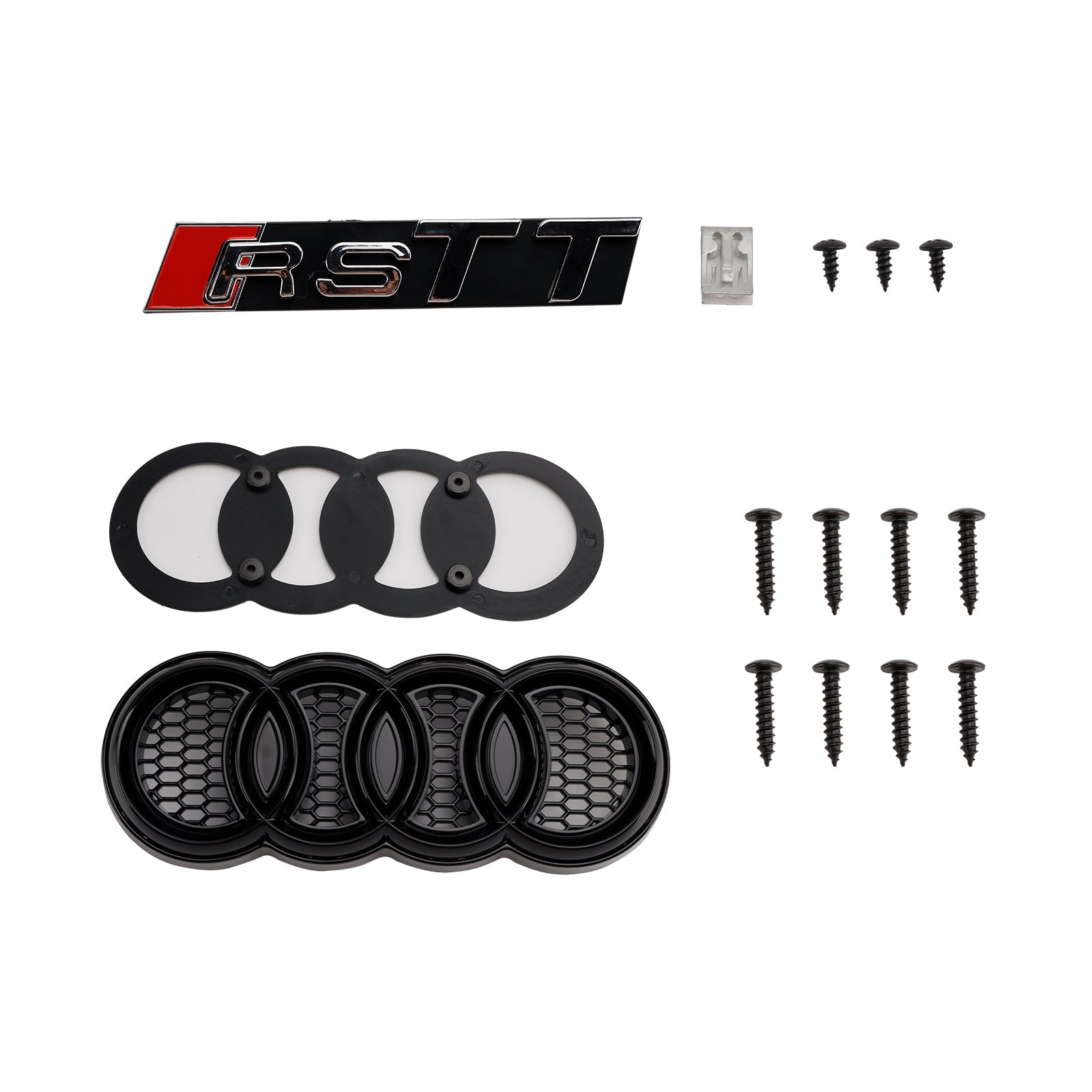 Calandre avant en nid d'abeille style Audi TT TTS RS 2006-2014, noir brillant