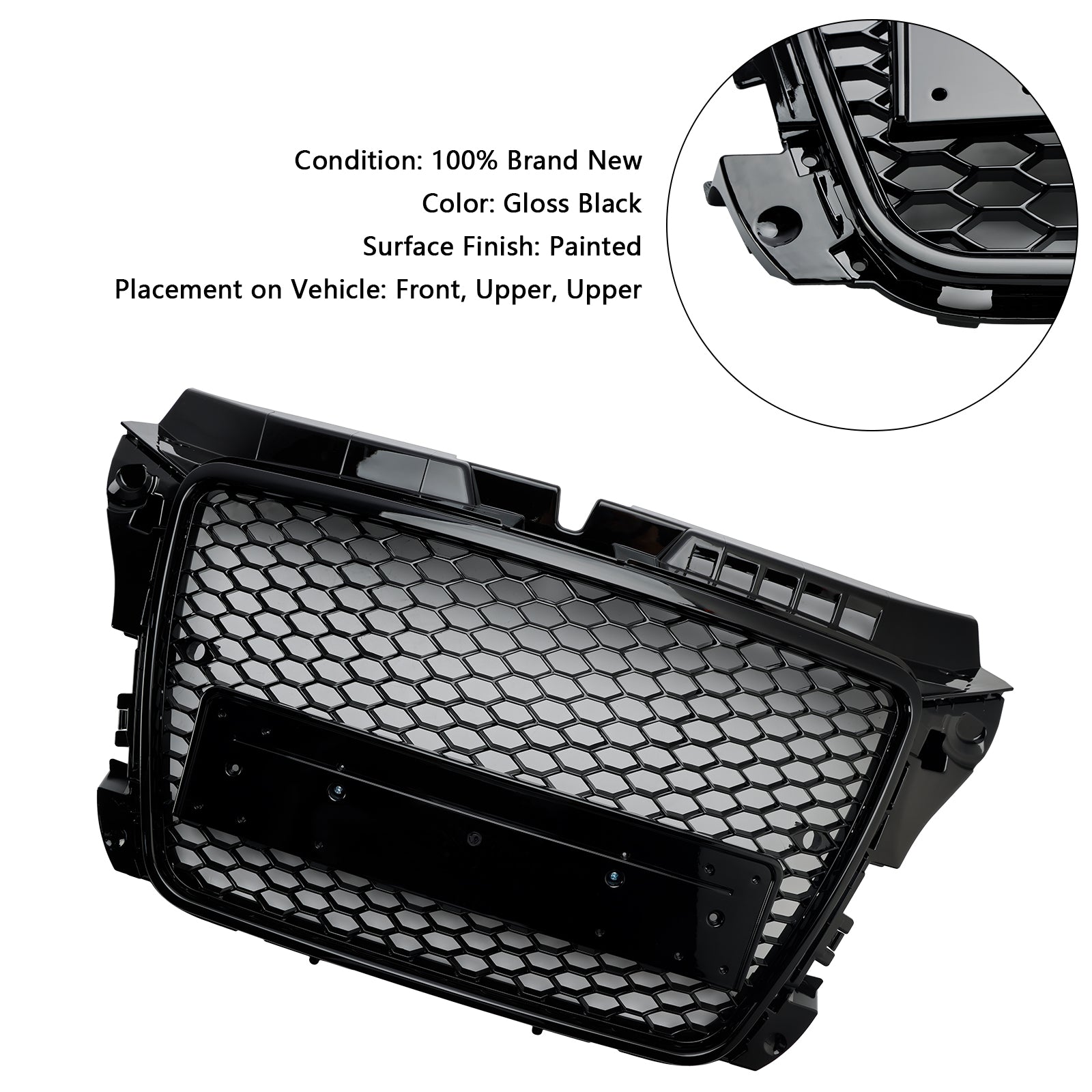 2008-2013 Audi A3 8P RS3 Style Grille de pare-chocs avant en nid d'abeille générique