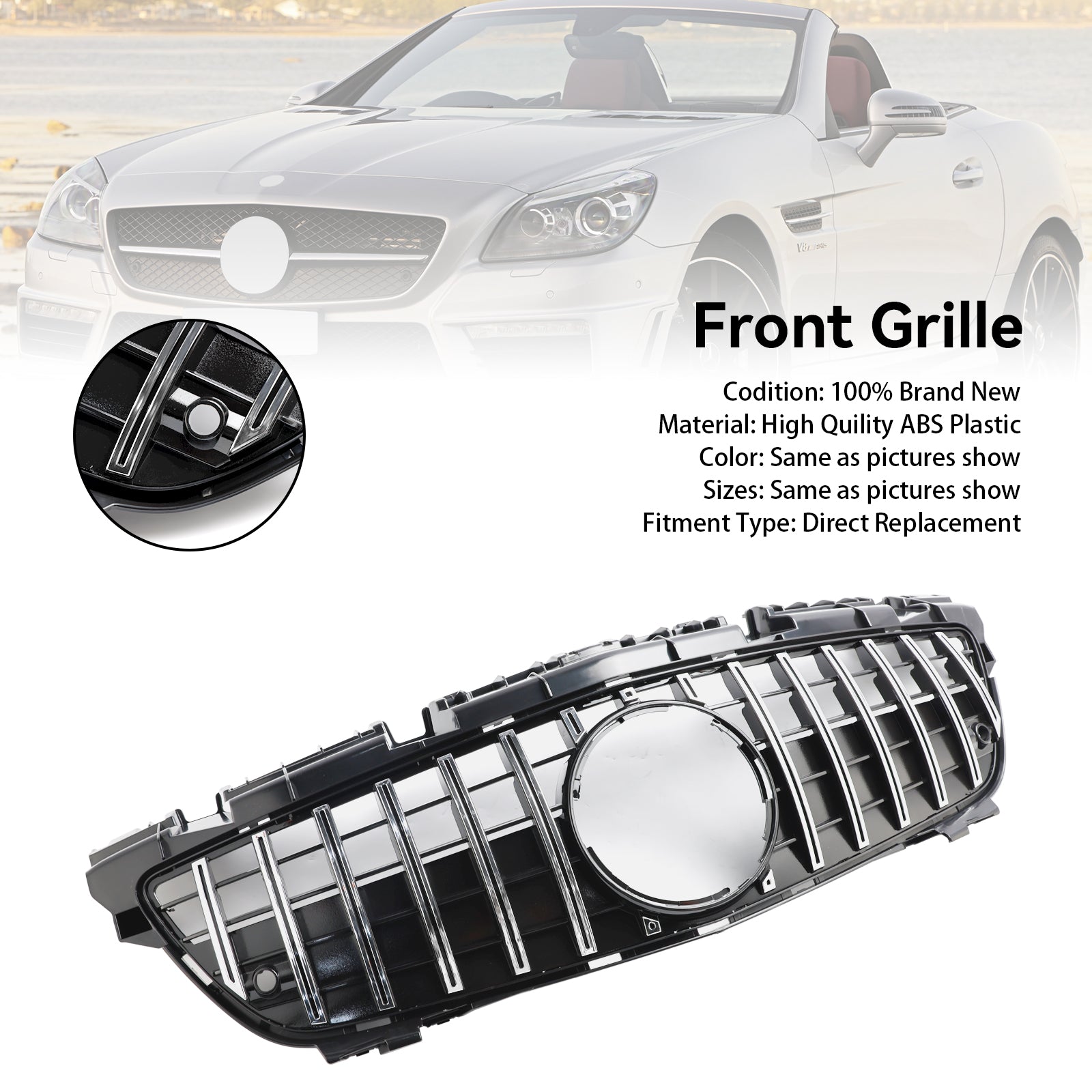 Chromowany grill przedni do Mercedesa SLK klasy R172 SLK55 2011-2016
