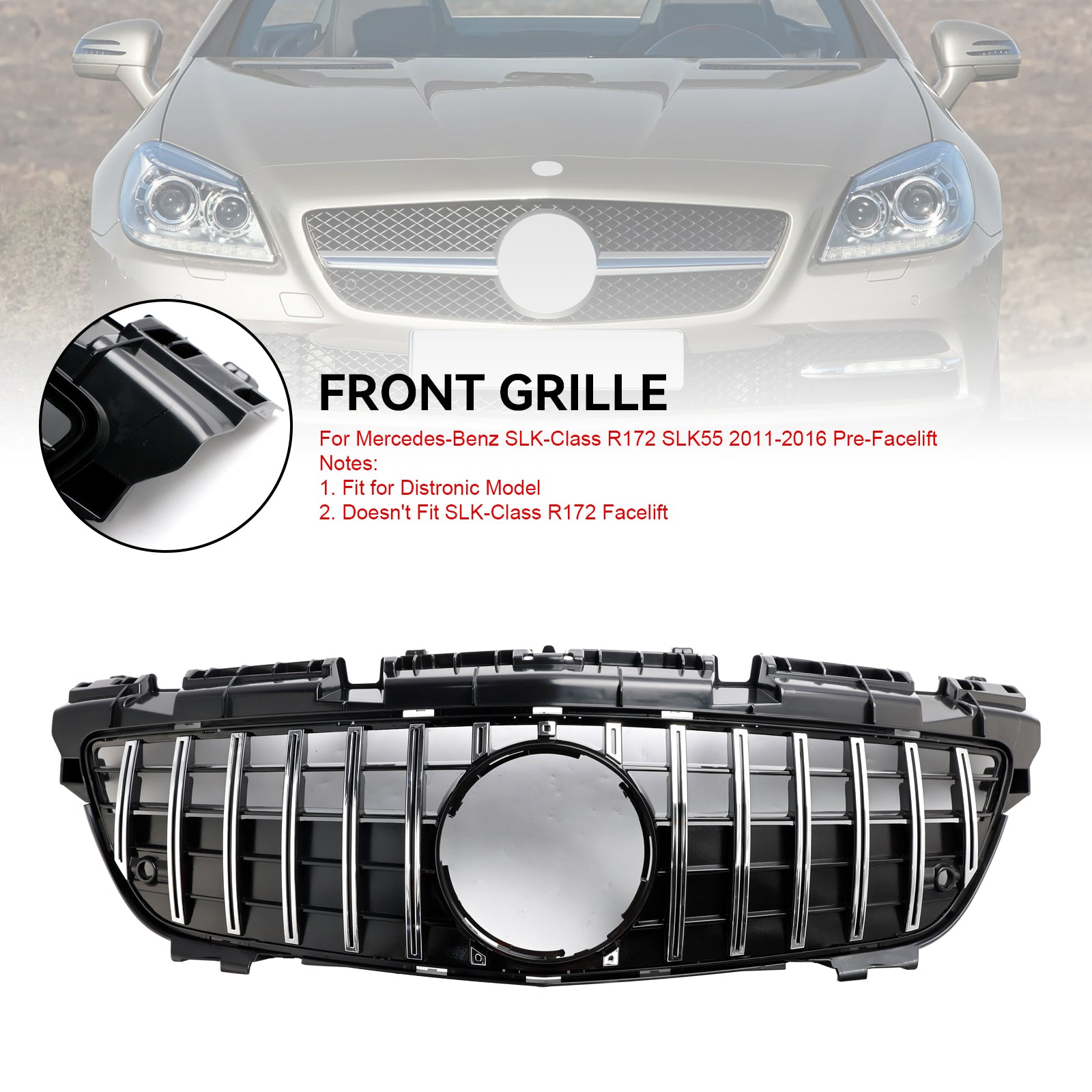 Chromowany grill przedni do Mercedesa SLK klasy R172 SLK55 2011-2016