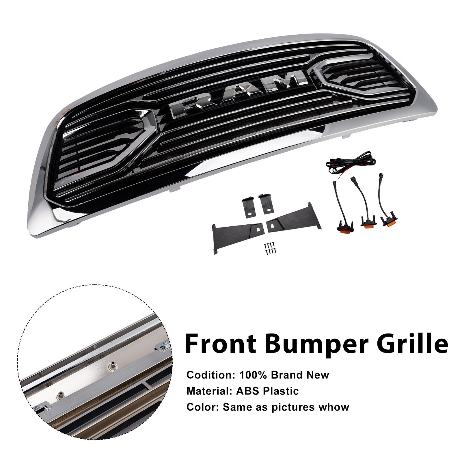 Kromirana maska z LED lučmi za sprednji odbijač Dodge Ram 1500 (2009-2012)