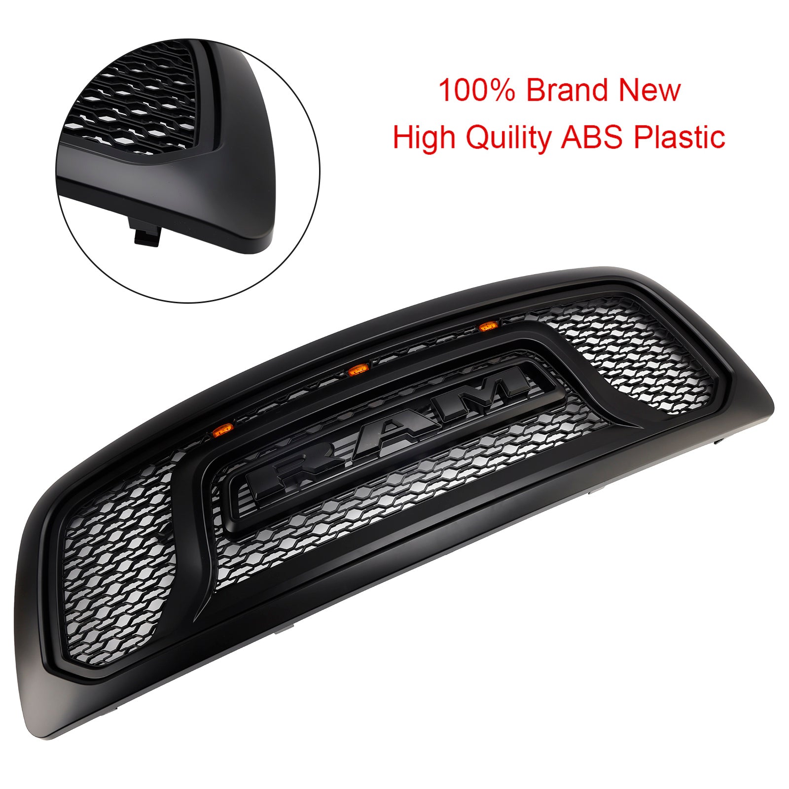 Črna maska sprednjega odbijača z LED lučmi za Dodge Ram 1500 (2009-2012)