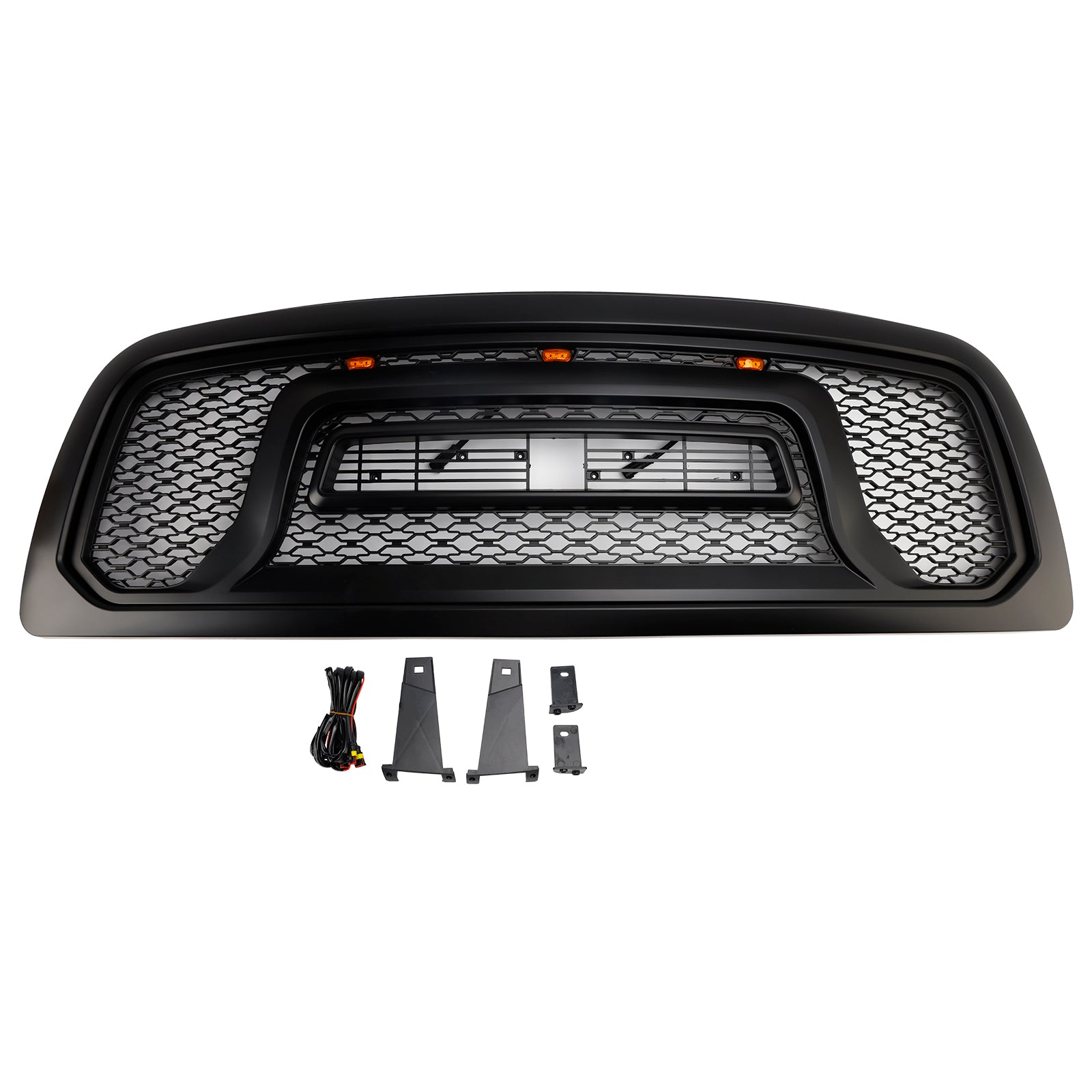 Czarna przednia osłona zderzaka z lampkami LED do Dodge Ram 1500 (2009-2012)