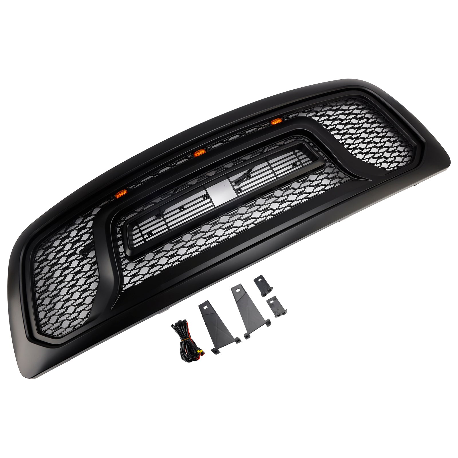 Czarna przednia osłona zderzaka z lampkami LED do Dodge Ram 1500 (2009-2012)