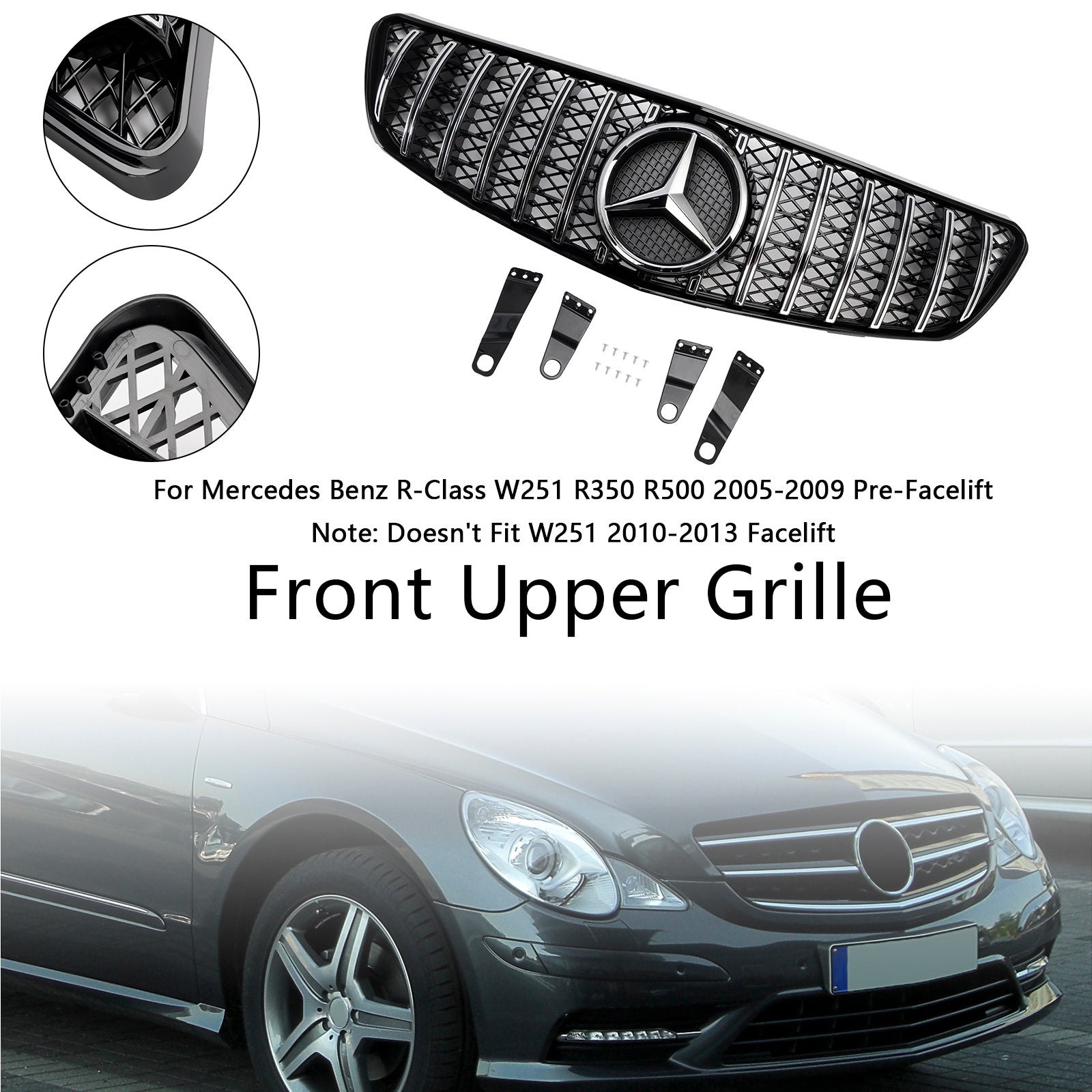 Mercedes-Benz R-Klasse voorbumpergrille W251 R350 R500 2005-2009