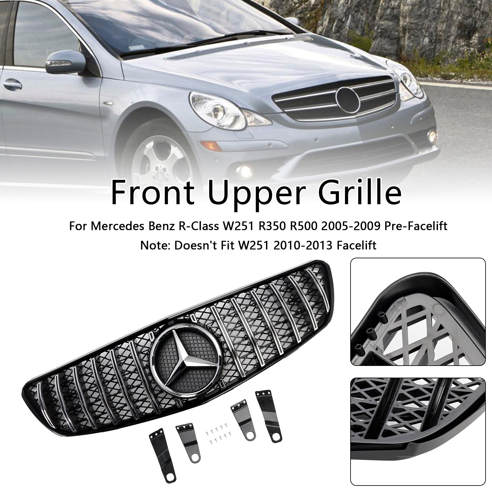 Mercedes-Benz R-Klasse voorbumpergrille W251 R350 R500 2005-2009
