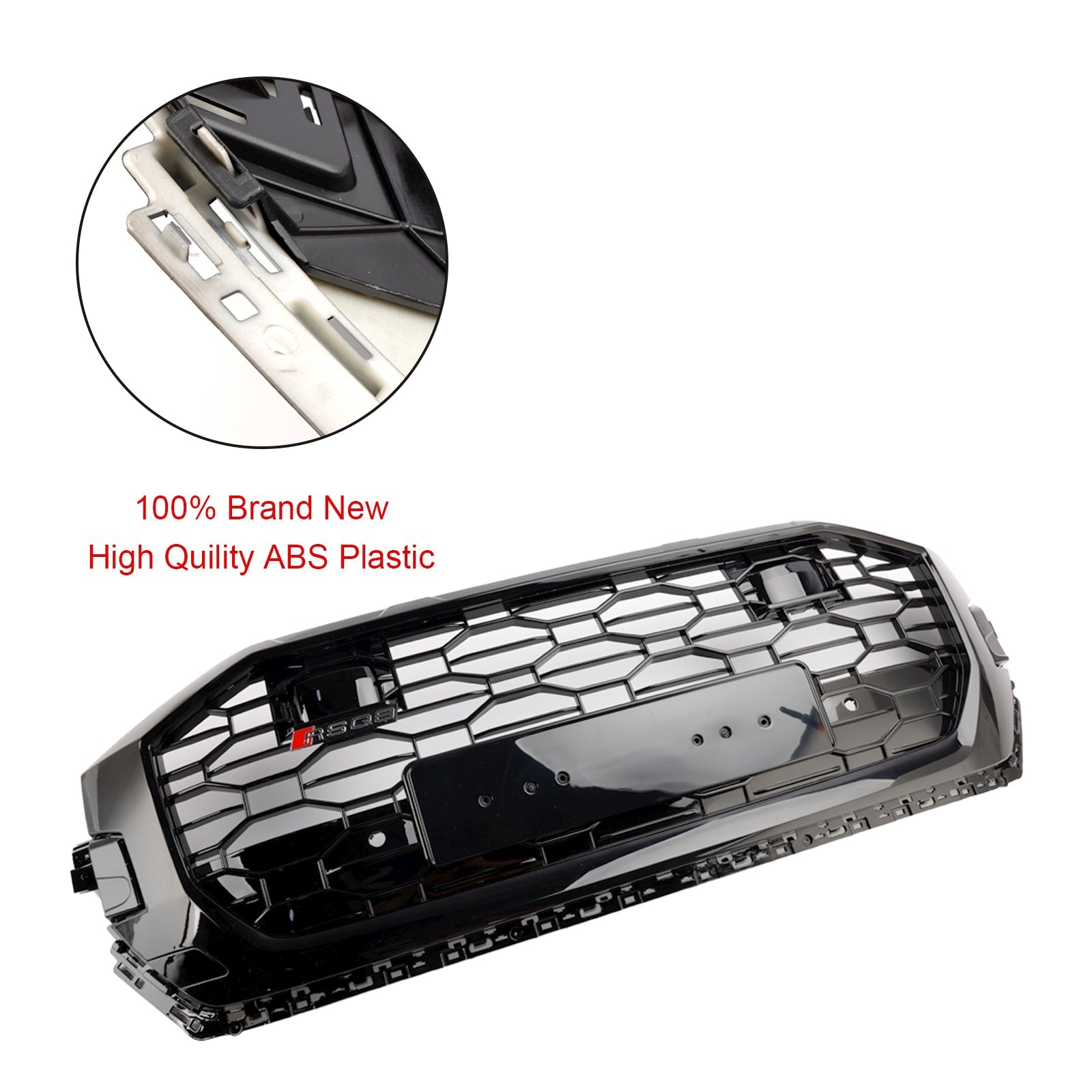 Kiiltävä musta hunajakennotyylinen etusäleikkö Audi Q8/SQ8 RSQ8 2019-2023